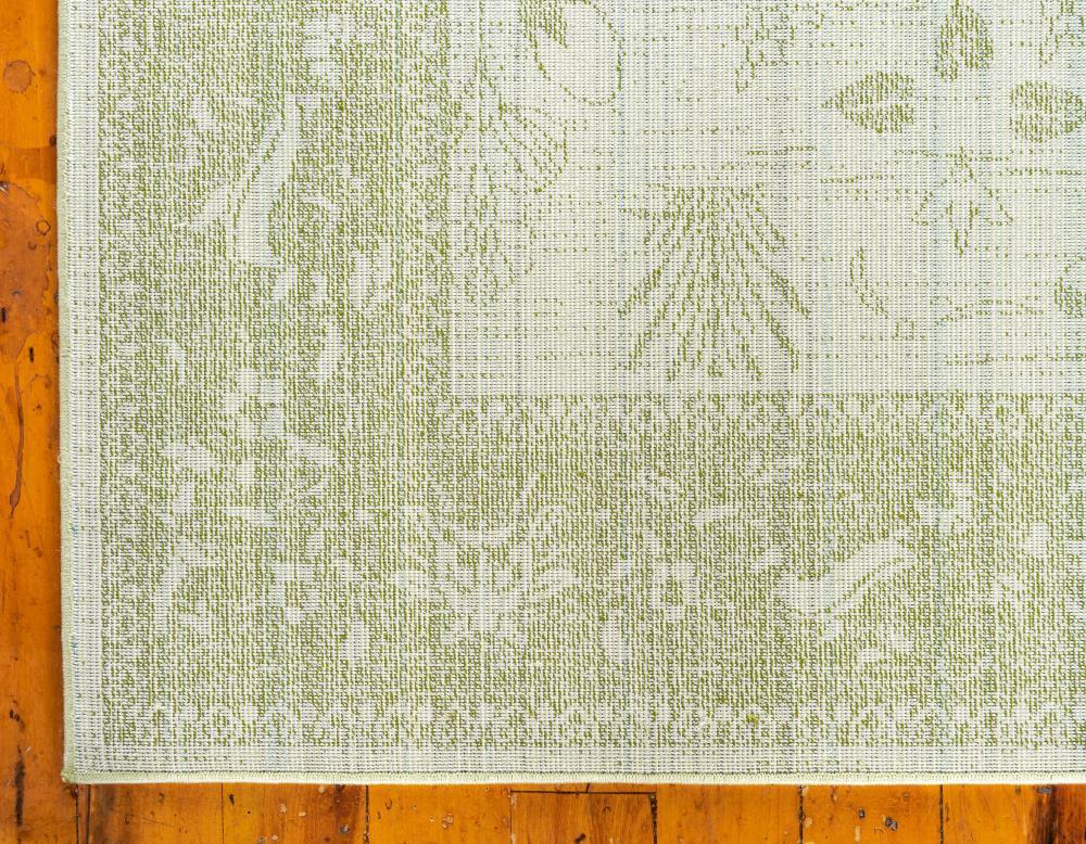 Unique Loom 7' 1 x 10' 0 Light Green La Jolla Floral Area Rug