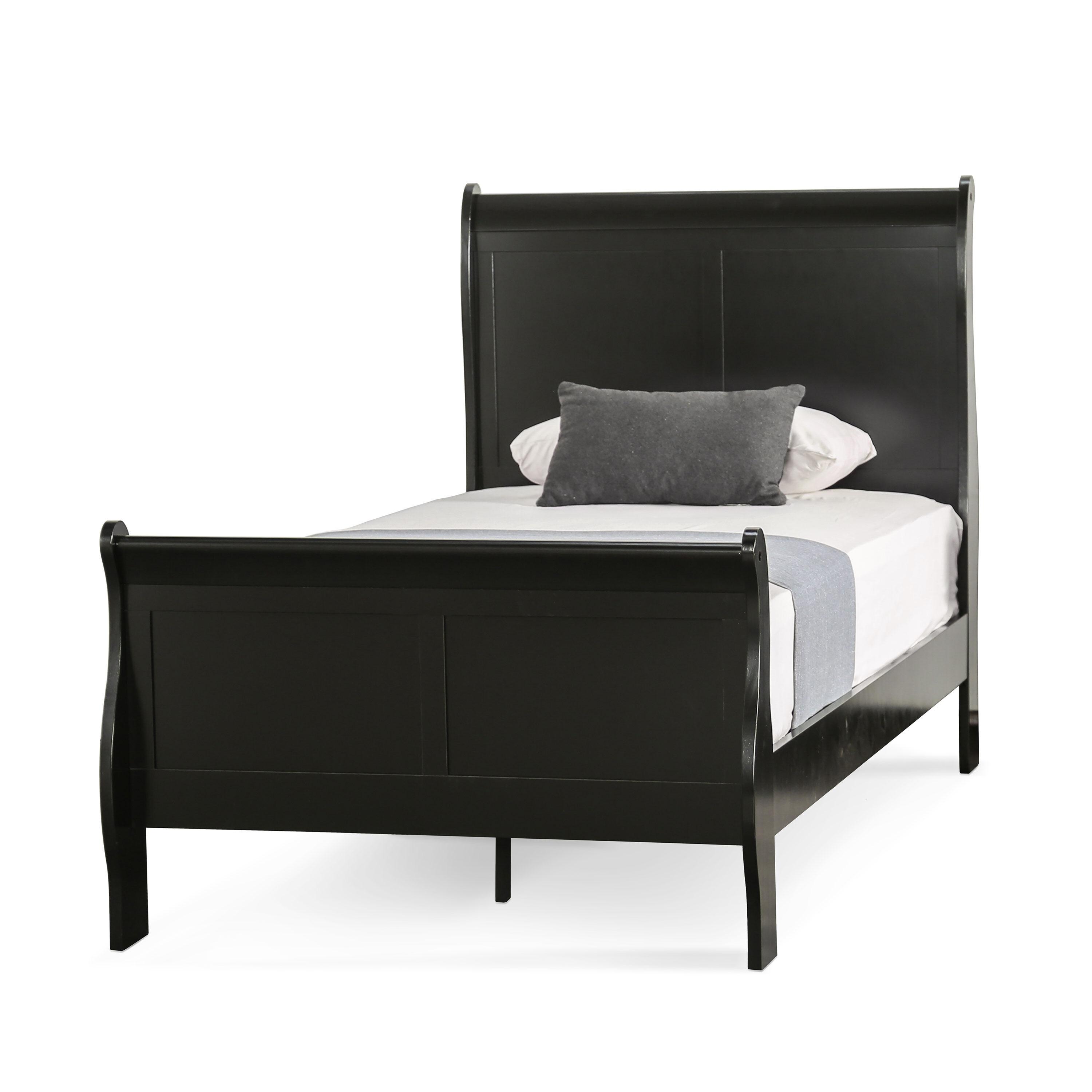 Furniture of America Toni Transitional Solid Wood Panel Twin Bed in Black
