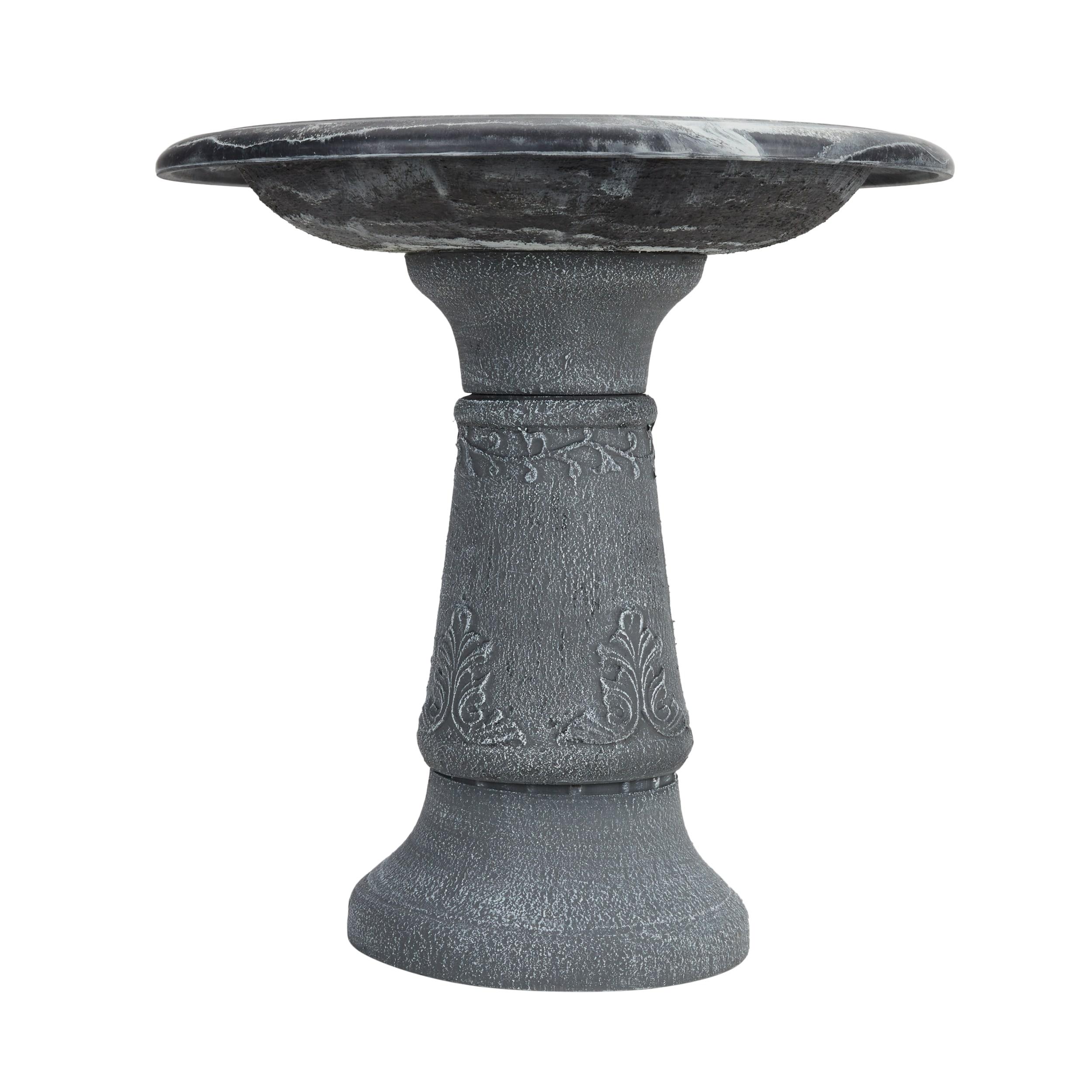 Florentine Marbleized Bird Bath - blue