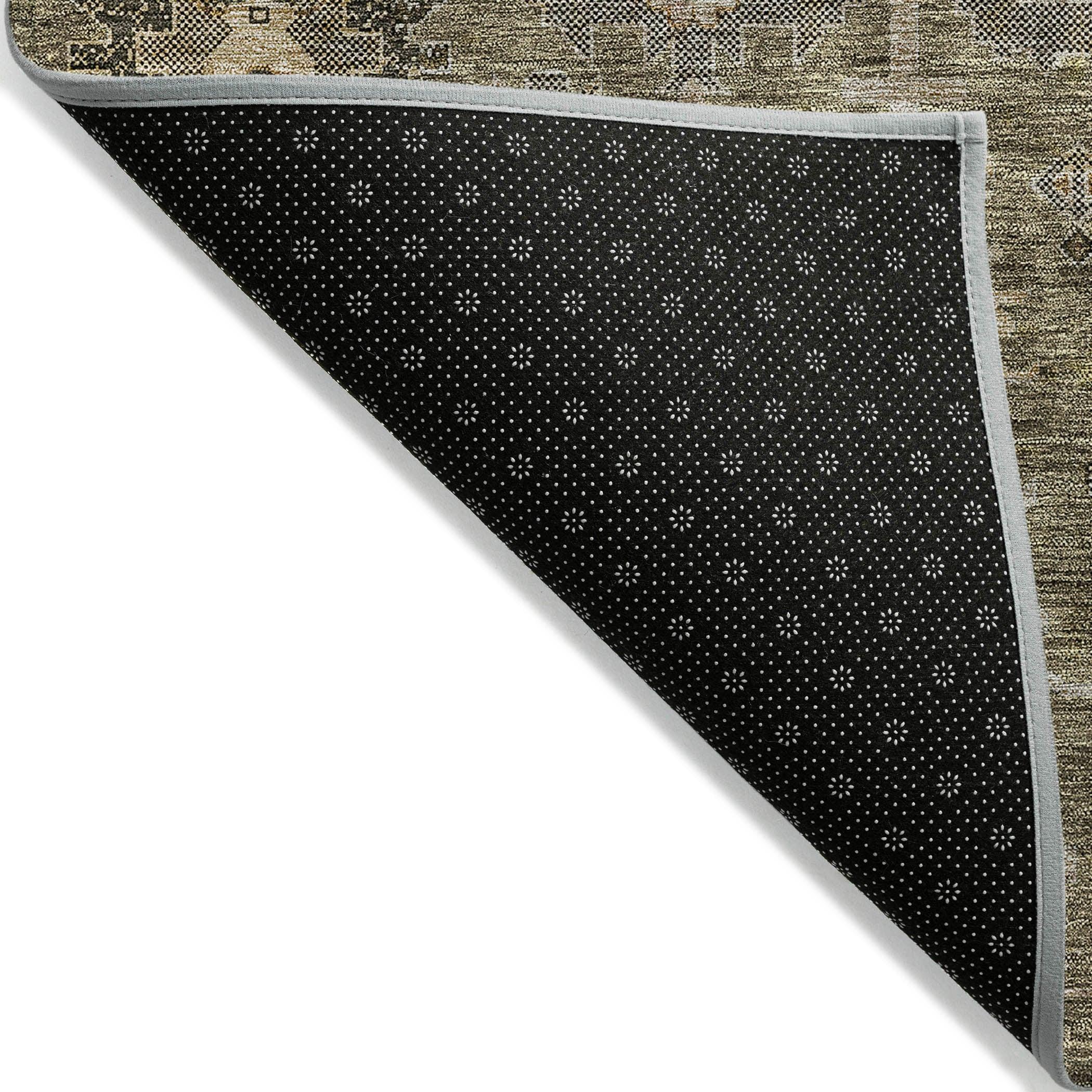 Brown Rectangular Synthetic Flat Woven Washable Area Rug