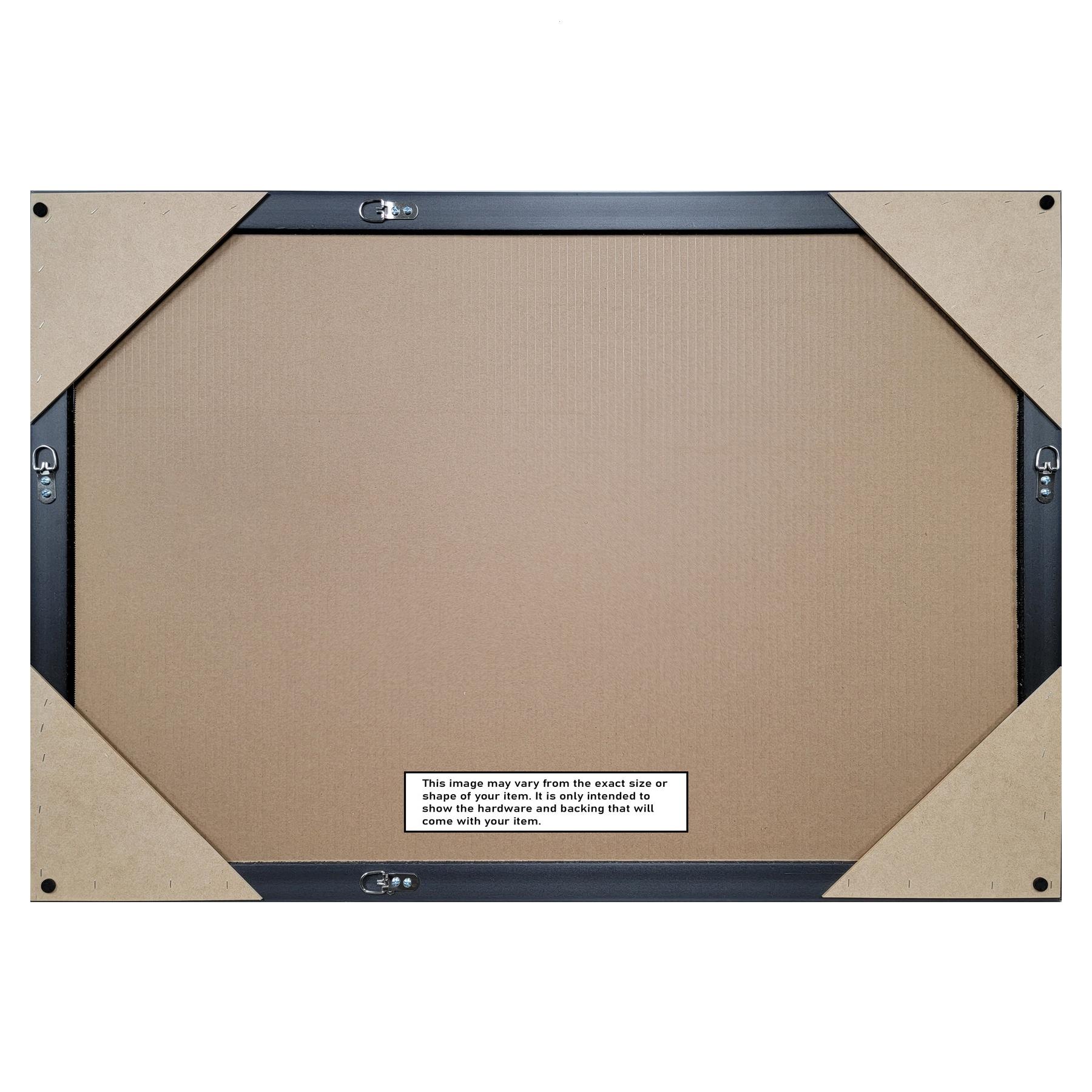 24" x 30" Non-Beveled Grand Black Wall Mirror - Amanti Art: Modern Rectangle, Polystyrene Frame