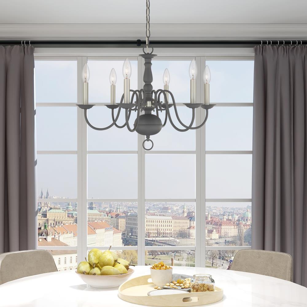 Livex Lighting Williamsburgh 6 - Light Chandelier in  Scandinavian Gray