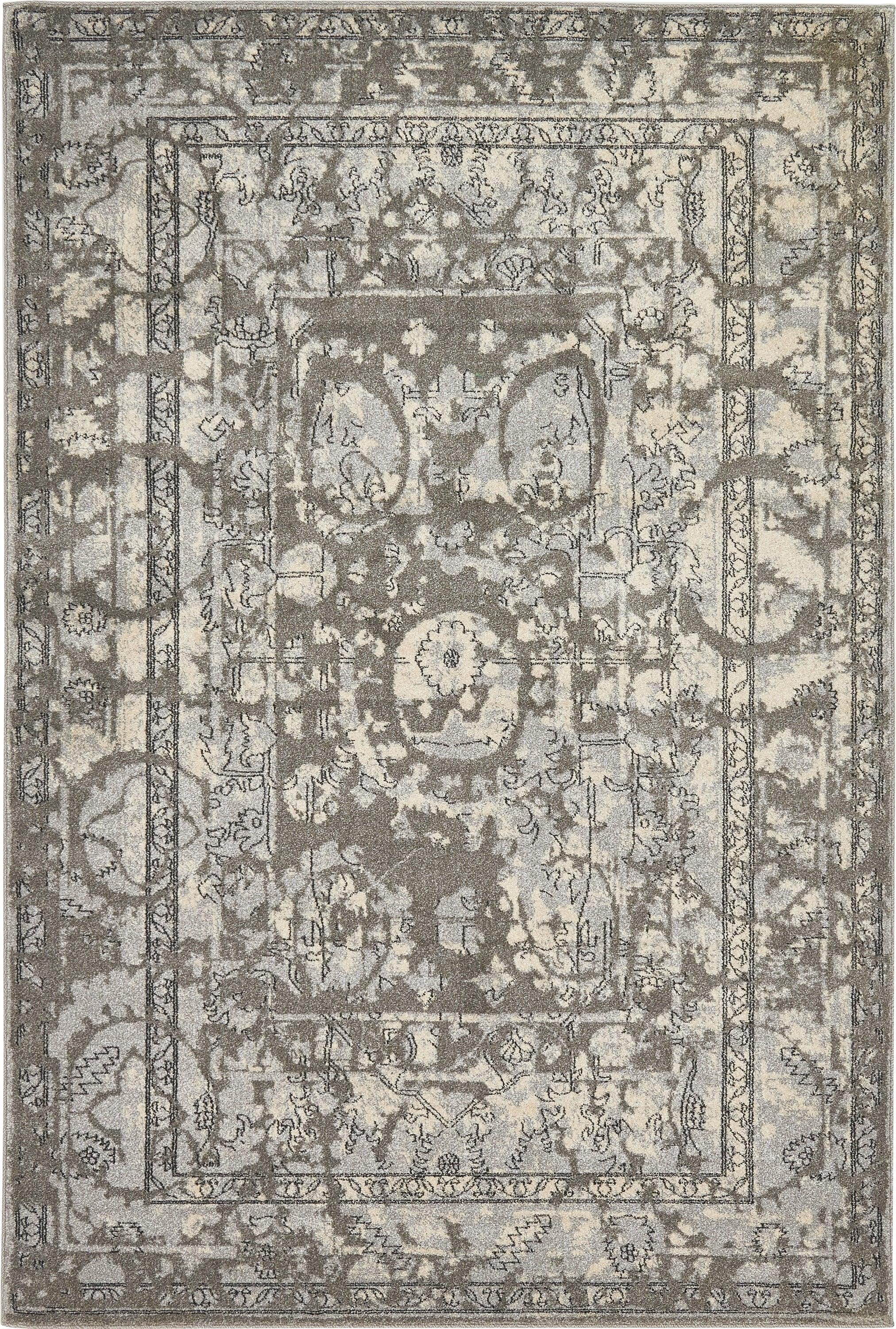Unique Loom 6' 1 x 9' 0 Gray La Jolla Vintage Area Rug