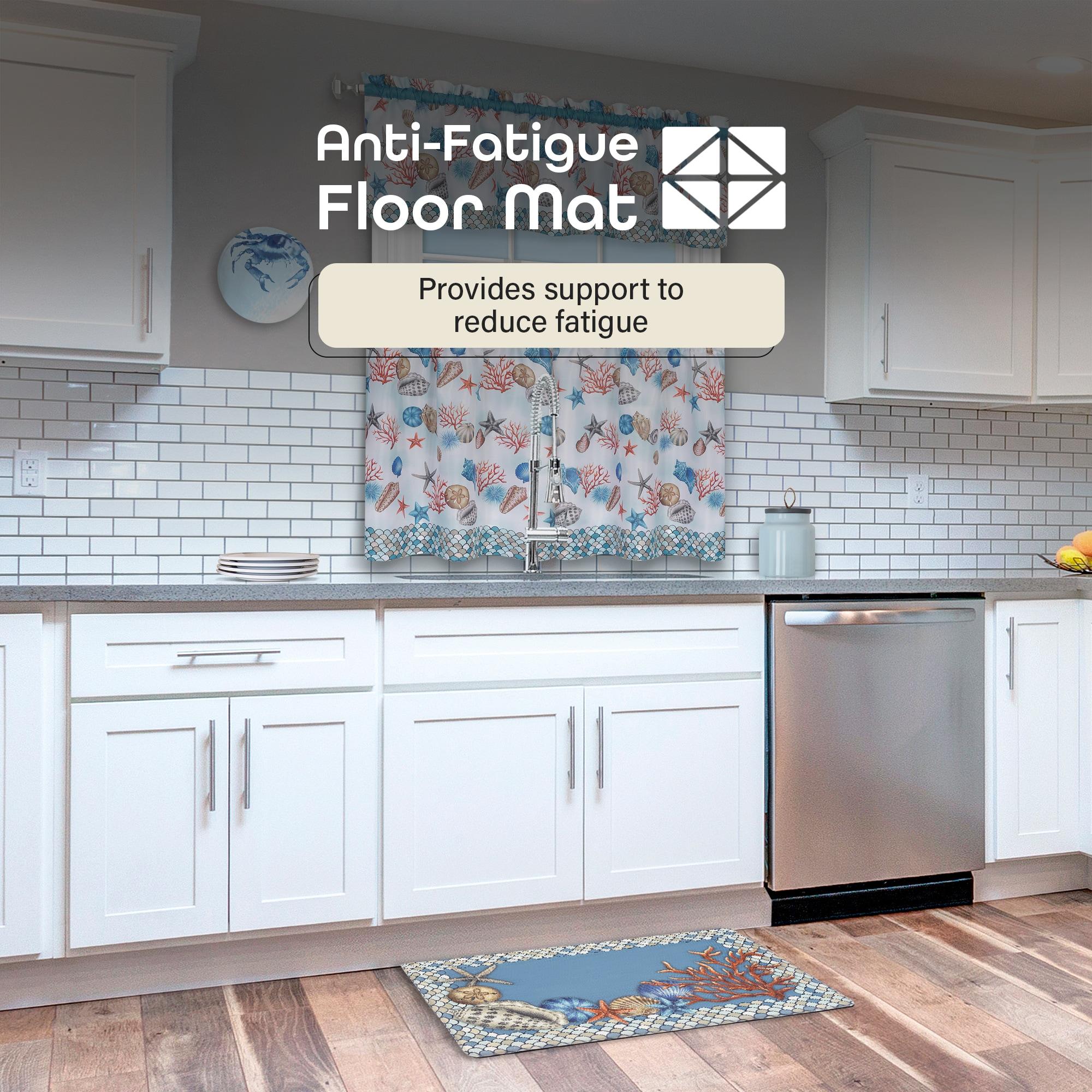 GoodGram Oversized Premium Anti Fatigue Memory Foam Kitchen Floor Mat - 30 in. W x 18 in. L, Nantucket Coastal