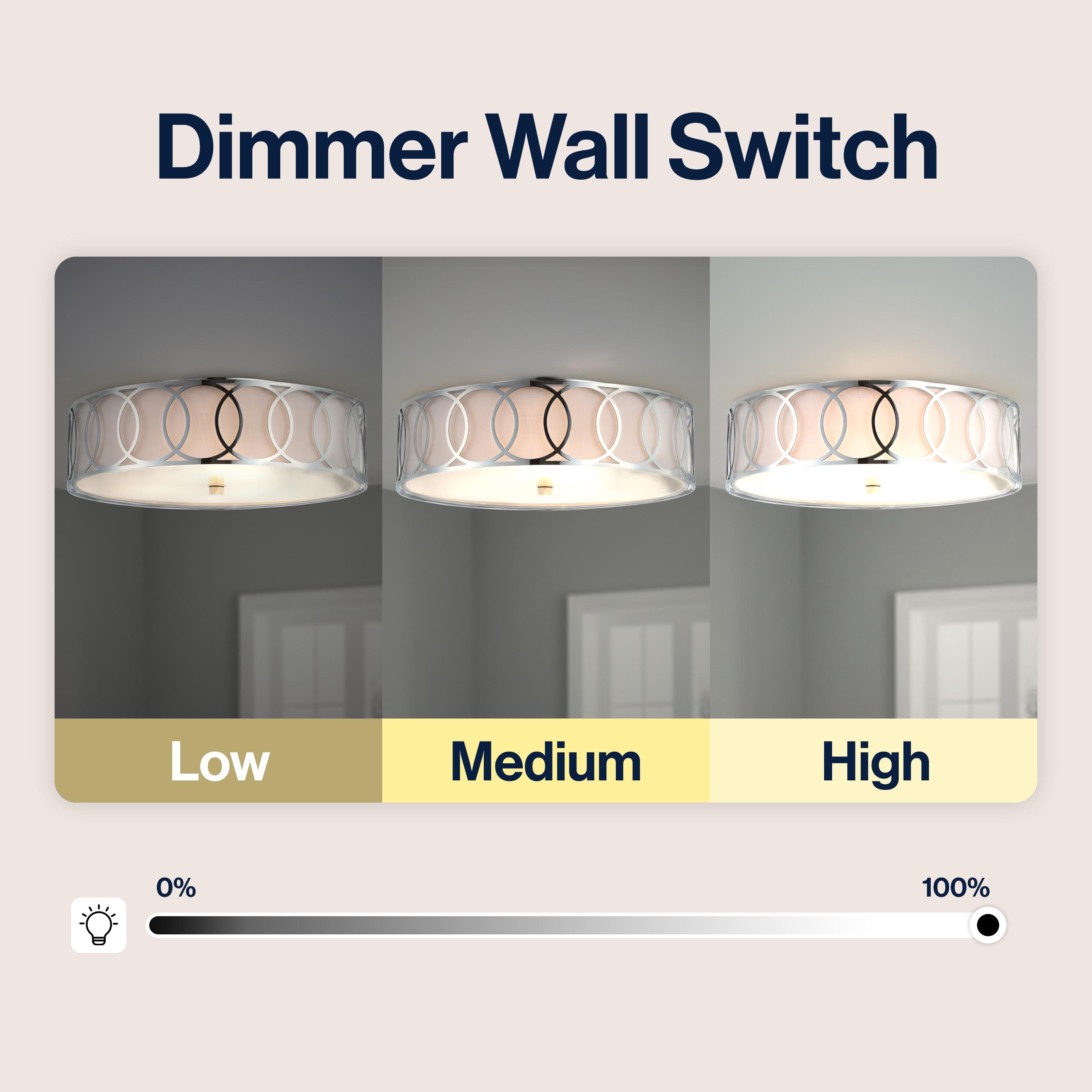 Aubrey 3-Light 15.5" Metal LED Flush Mount, Chrome