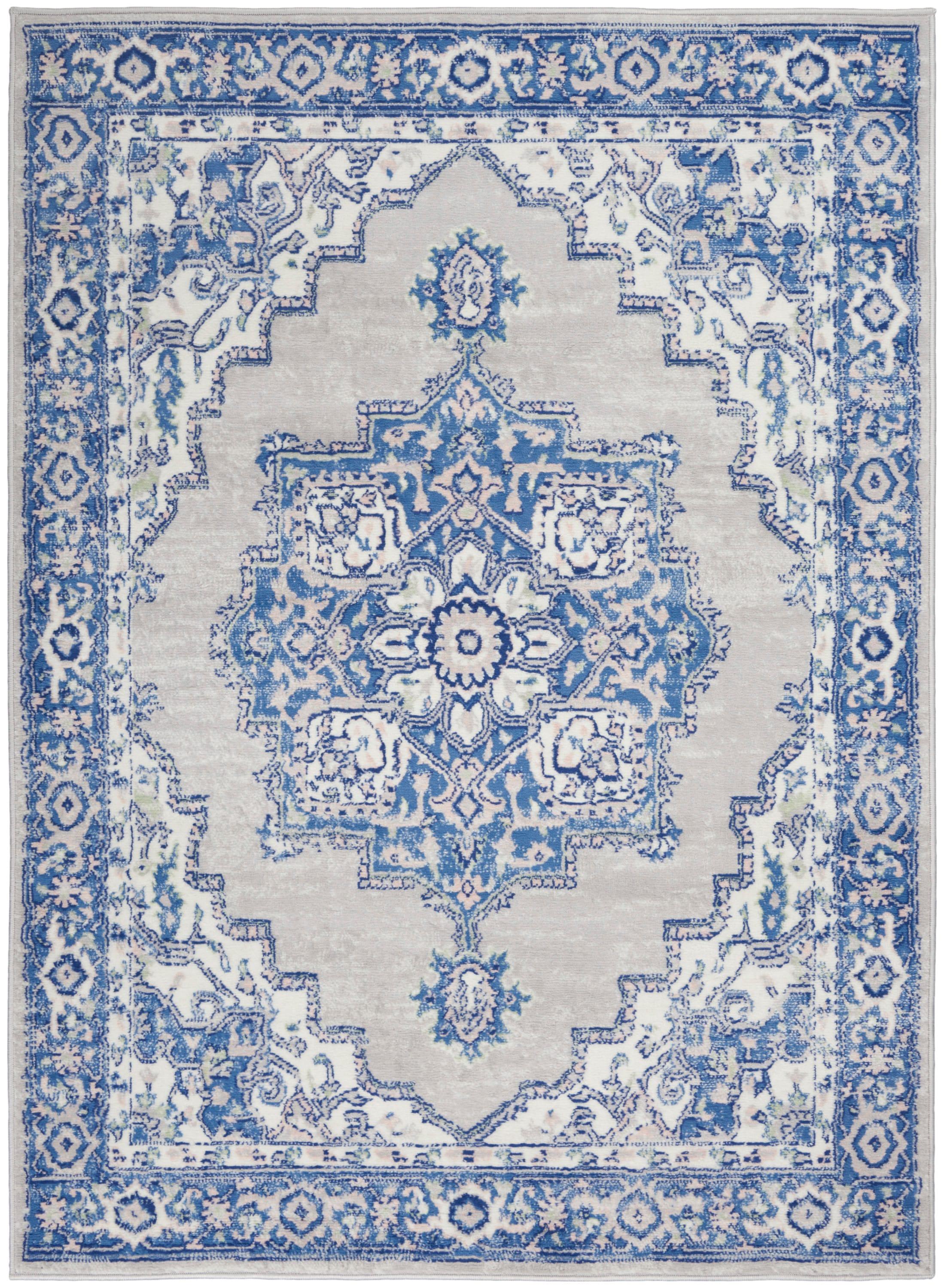 Nourison Whimsicle WHS03 Indoor only Area Rug - Grey Blue 5' x 7'