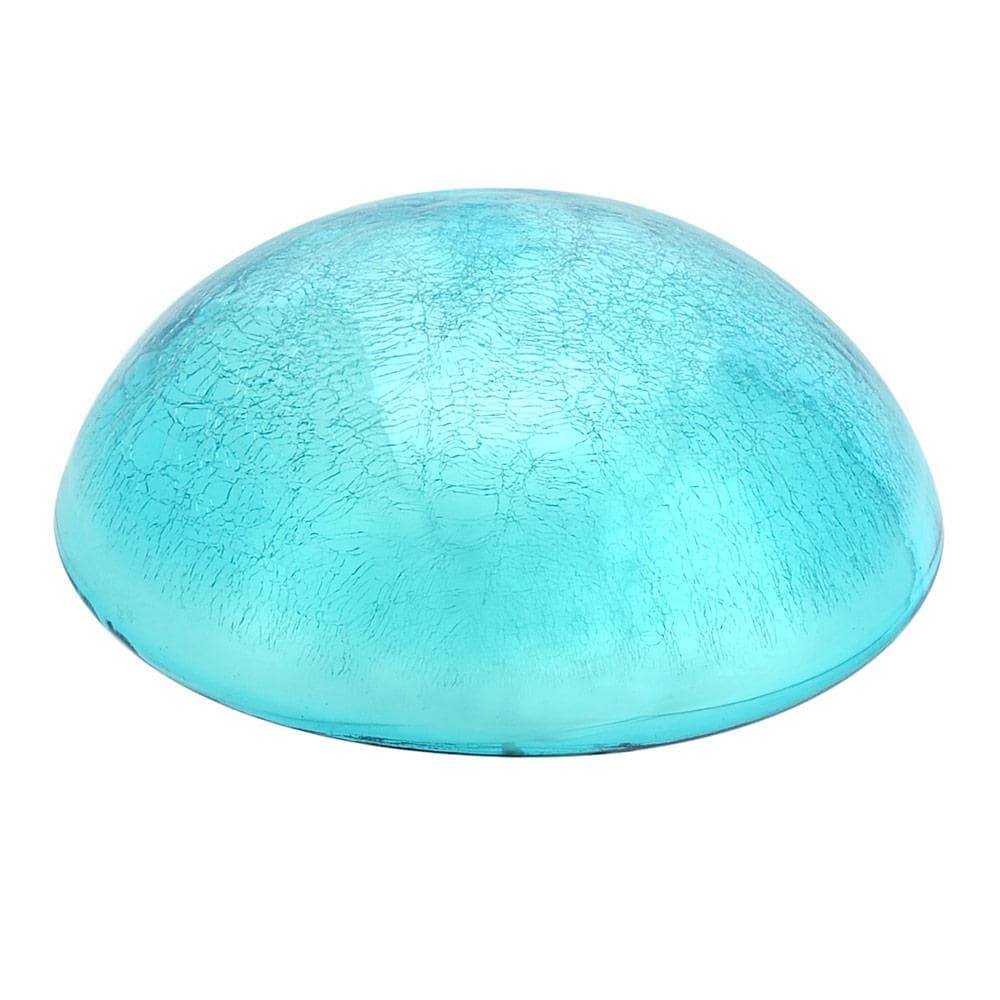 Teal Crackle Glass Garden Toadstool Gazing Ball, 9 Inch