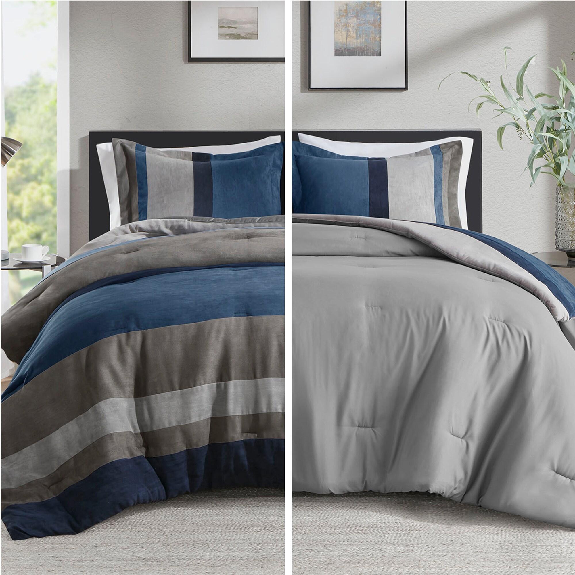 Luxe Quilted Comforter Set Modern Transitional Design, All Season Down Alternative Warm Bedding Matching Shams, Bedskirt, Decorative Pillow,Cal King