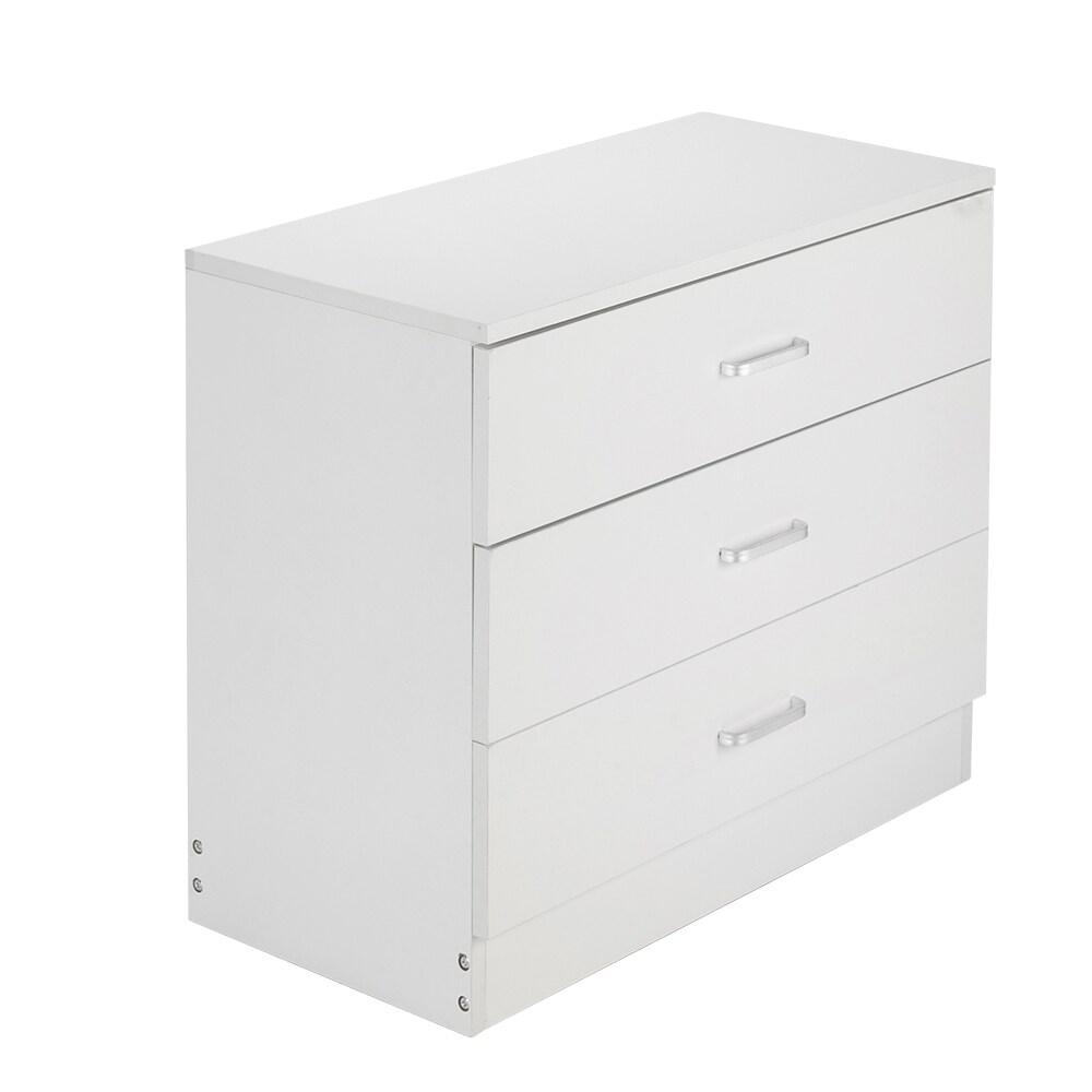 White Dressers for Bedroom, Heavy Duty 3-Drawer Wood Chest of Drawers, Modern Storage Bedroom Chest for Kids Room, White Vertical Storage Cabinet for Bathroom, Closet, Entryway, Hallway, Nursery