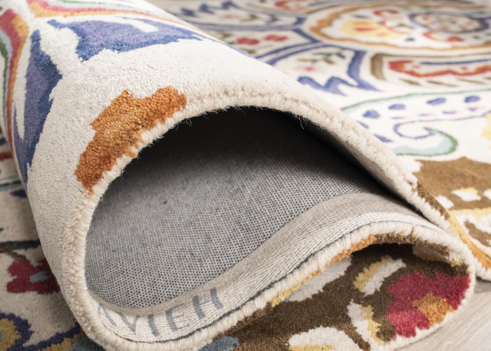 Bella BEL118 Hand Tufted Area Rug - Ivory/Teal - 5'x5' - Safavieh.