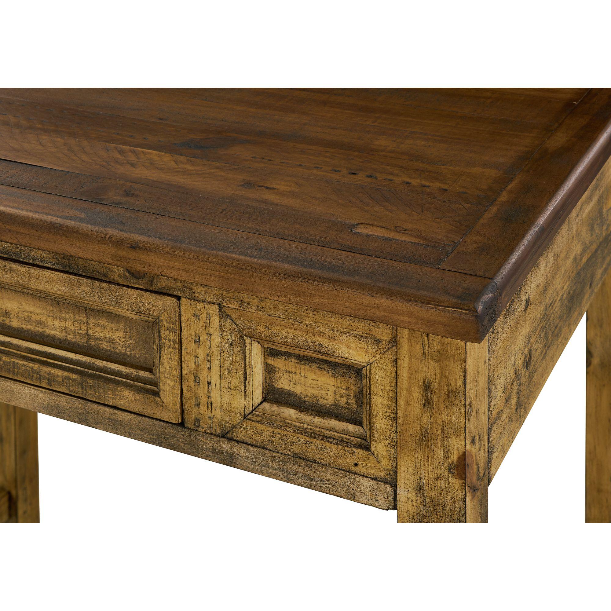 Abilene Distressed Brown Kitchen Island with 4 Stools