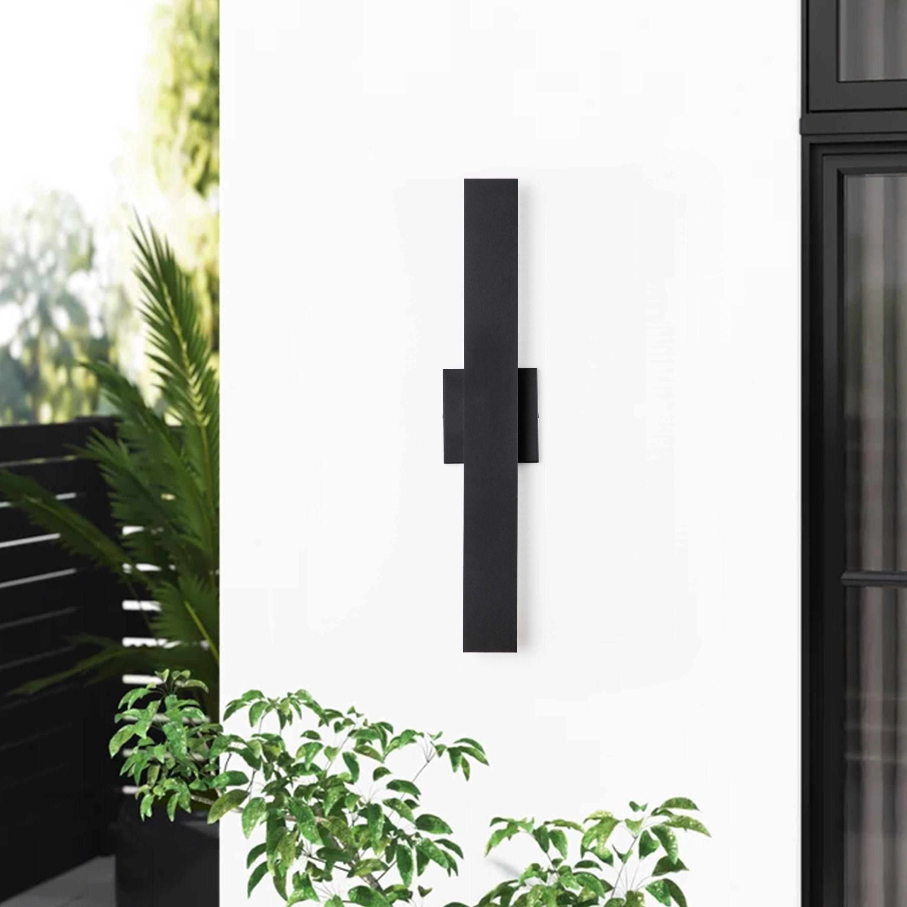 C Cattleya 2-Light Integrated LED  Outdoor Wall Light with Matte Black Finish