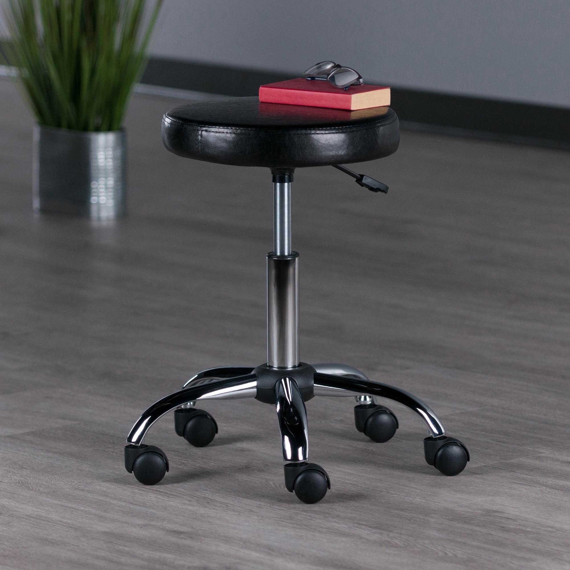 Alderwood Adjustable Height Lab Stool with Wheels