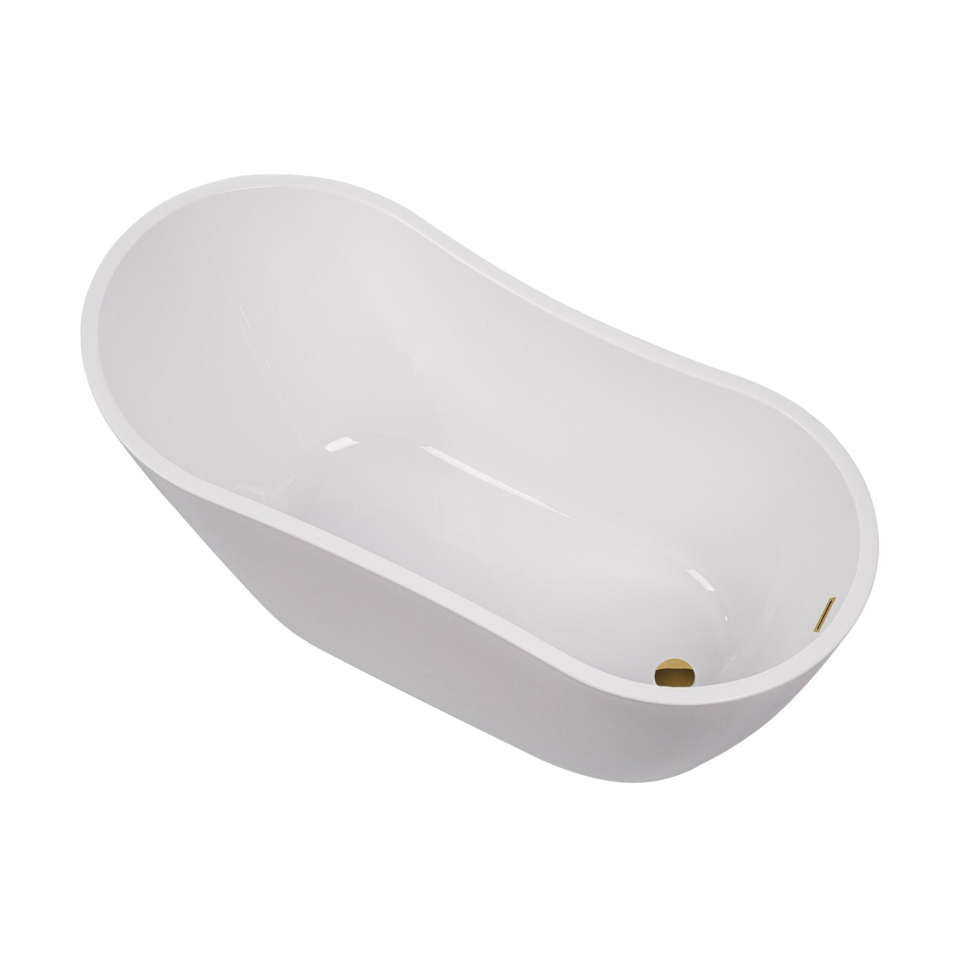 Maya 55" x 28" Freestanding Soaking Acrylic Bathtub