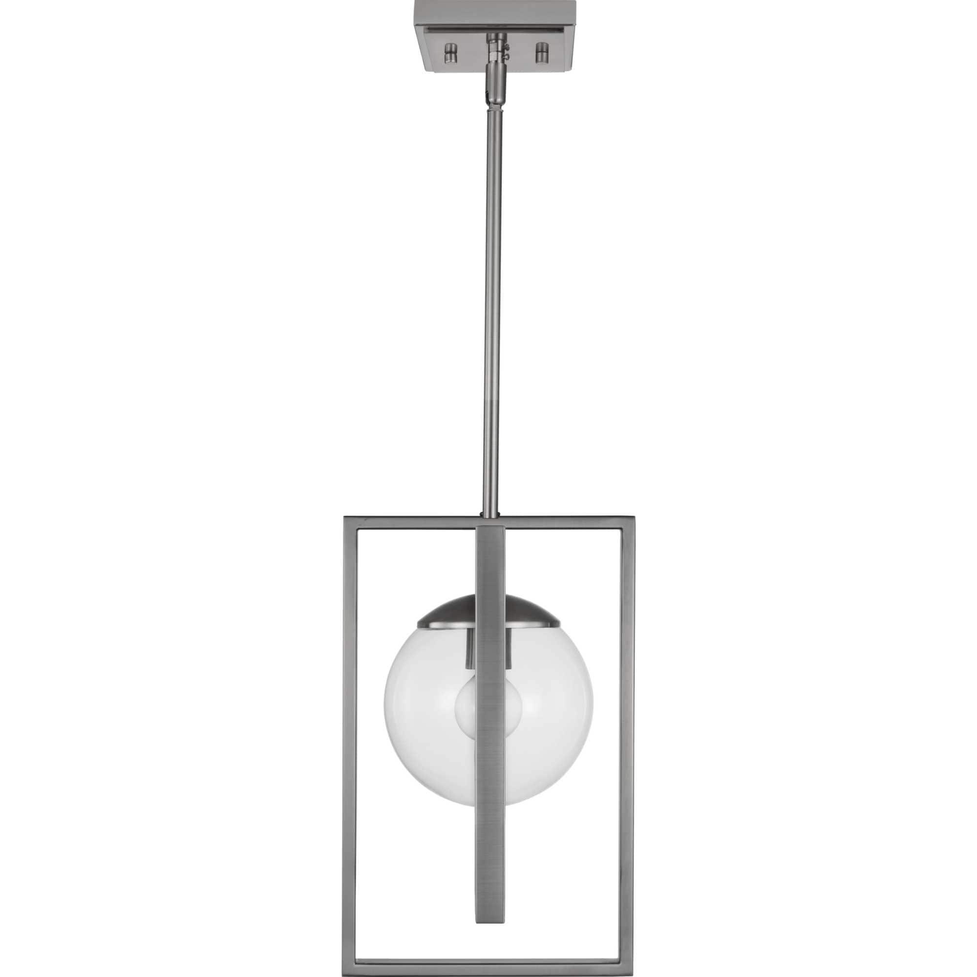 Progress Lighting Atwell 1-Light Pendant, Brushed Nickel, Clear Globe Shade