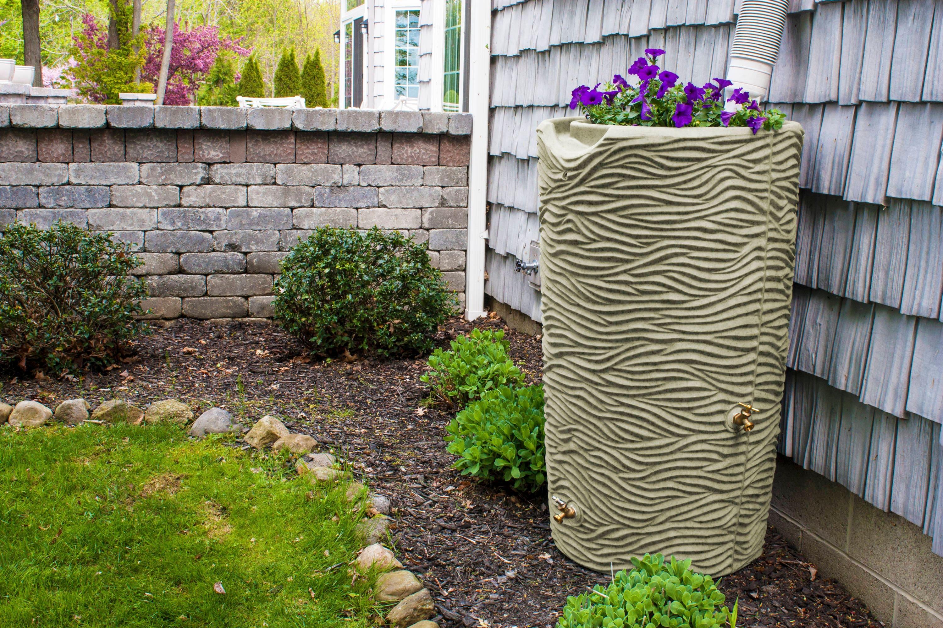 Loon Peak® Loon Peak® 65 Gallons Plastic Drainable Planter Rain Barrel