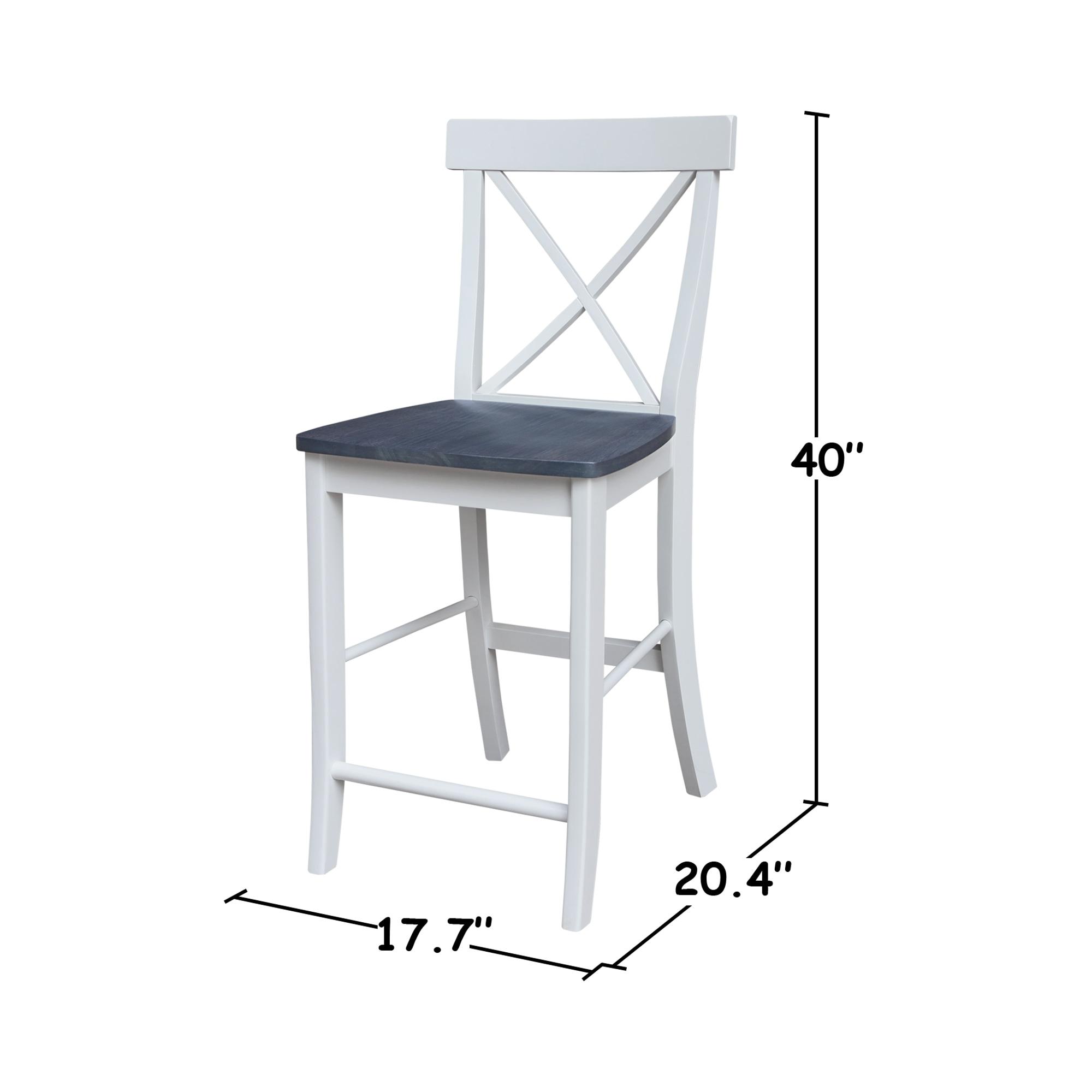 24&#34; X Back Counter Height Barstool Barstool White - International Concepts