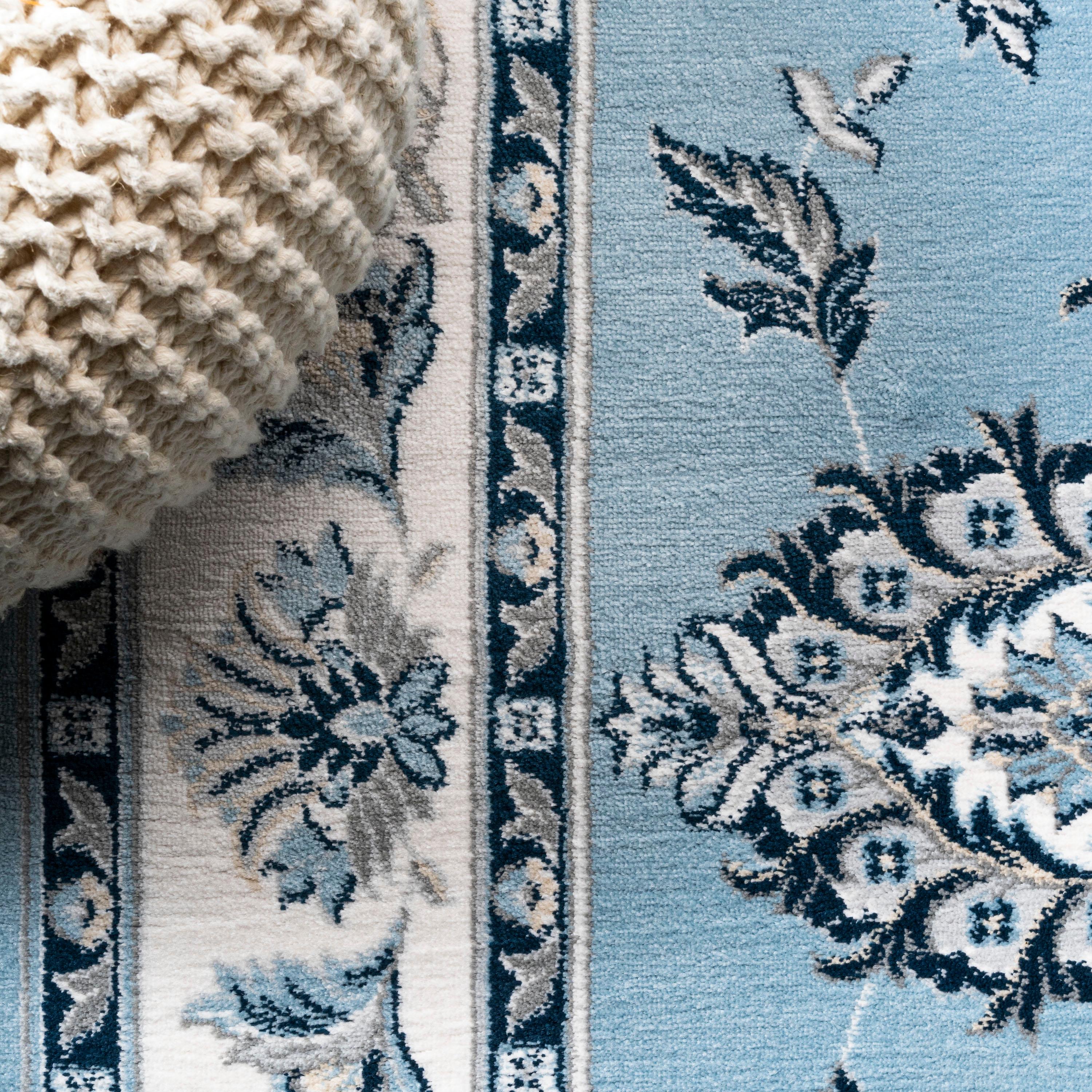 3'x 5' Cherie French Cottage Area Rug, Blue/Cream - JONATHAN Y