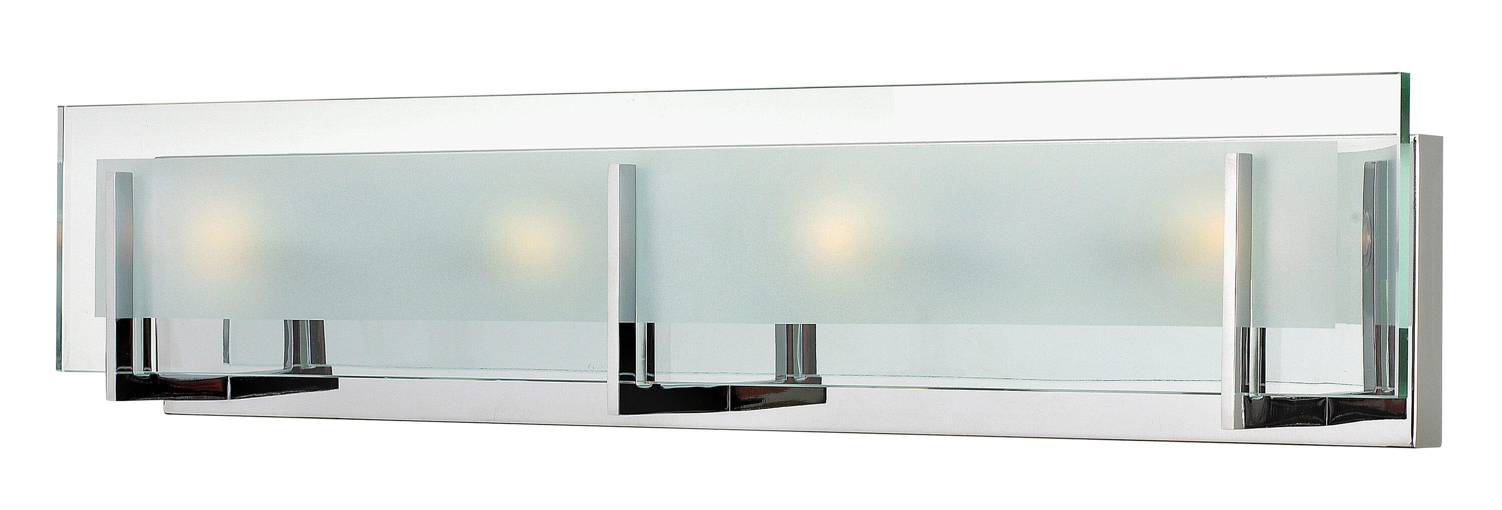 Chrome 4-Light Dimmable Outdoor Wall Sconce with Clear Glass