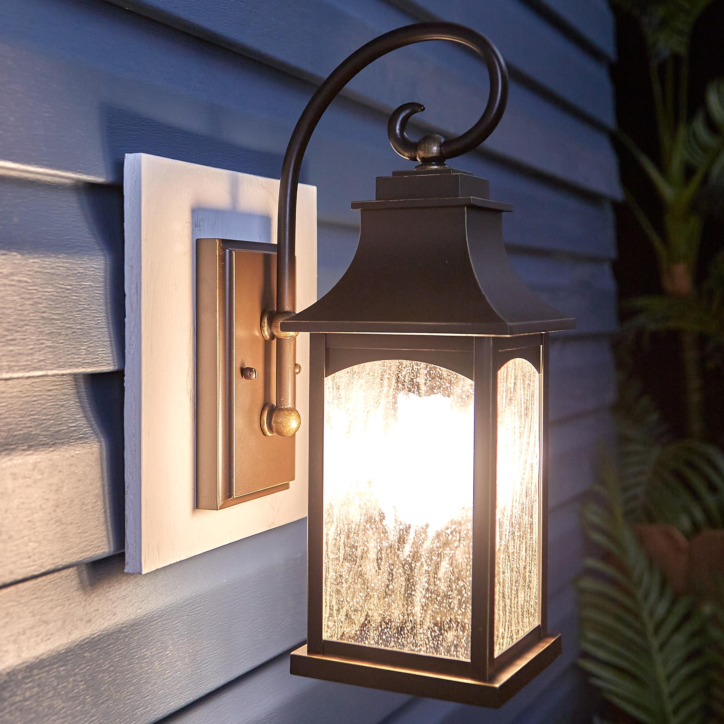 Progress Lighting Maison 1-Light Outdoor Wall Lantern in Oil Rubbed Bronze with Clear Water Seeded Glass