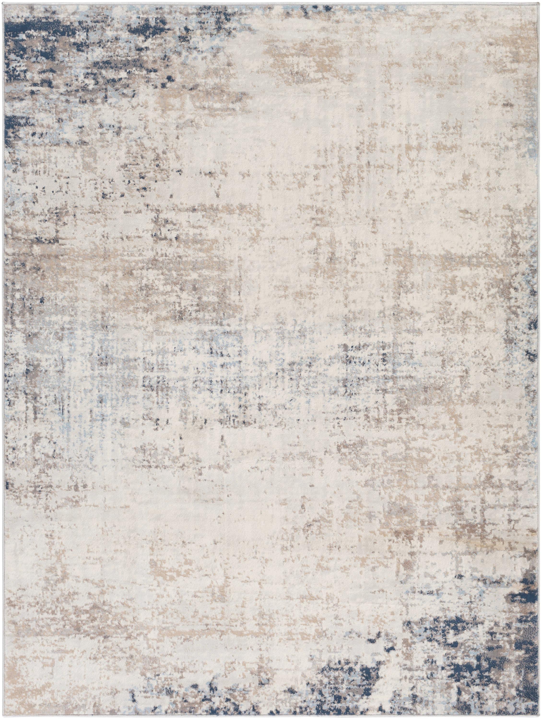 Taupe Rectangular Synthetic Easy Care Medium Pile Rug