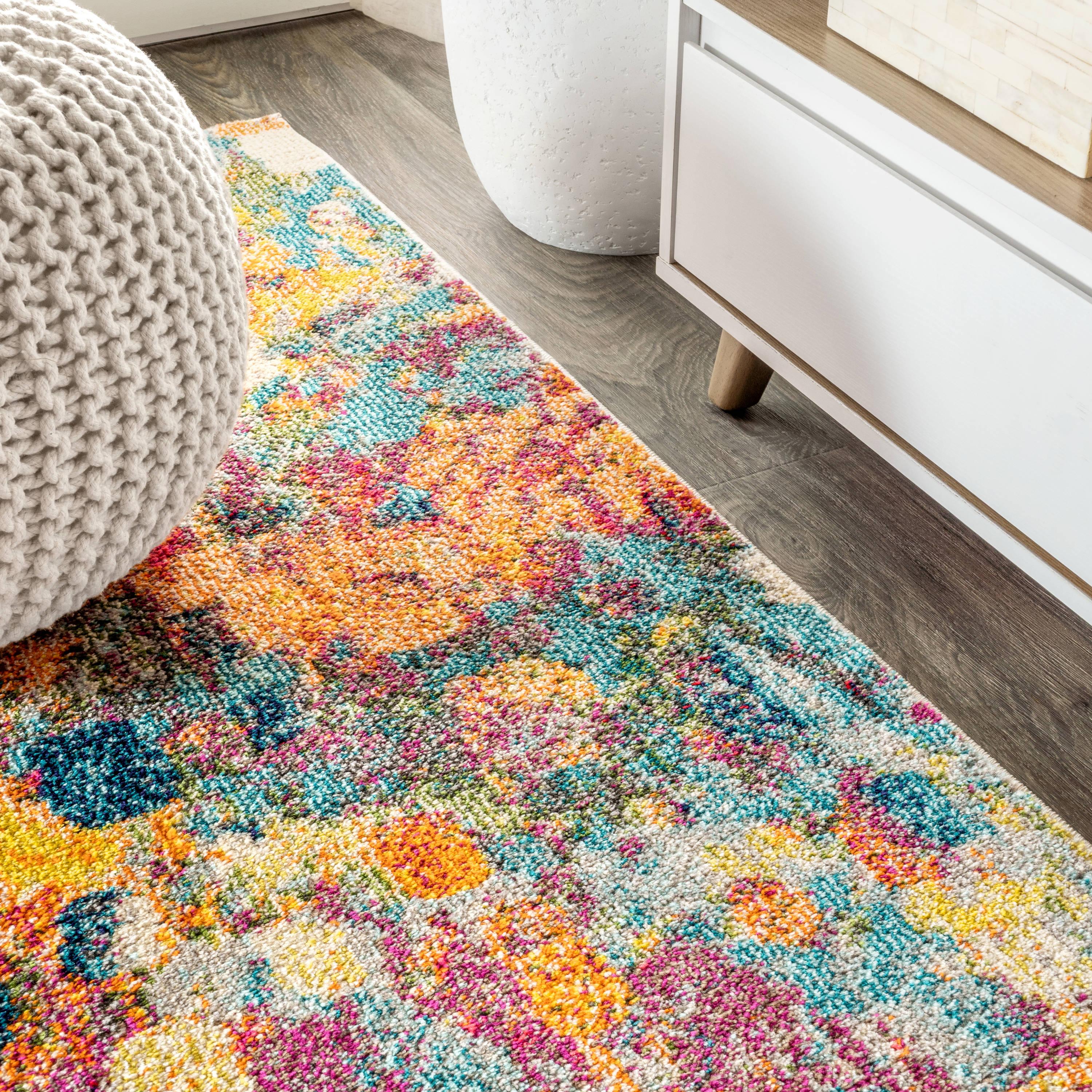 8'x10' Contemporary POP Modern Abstract Area Rug, Multi/Yellow - JONATHAN Y