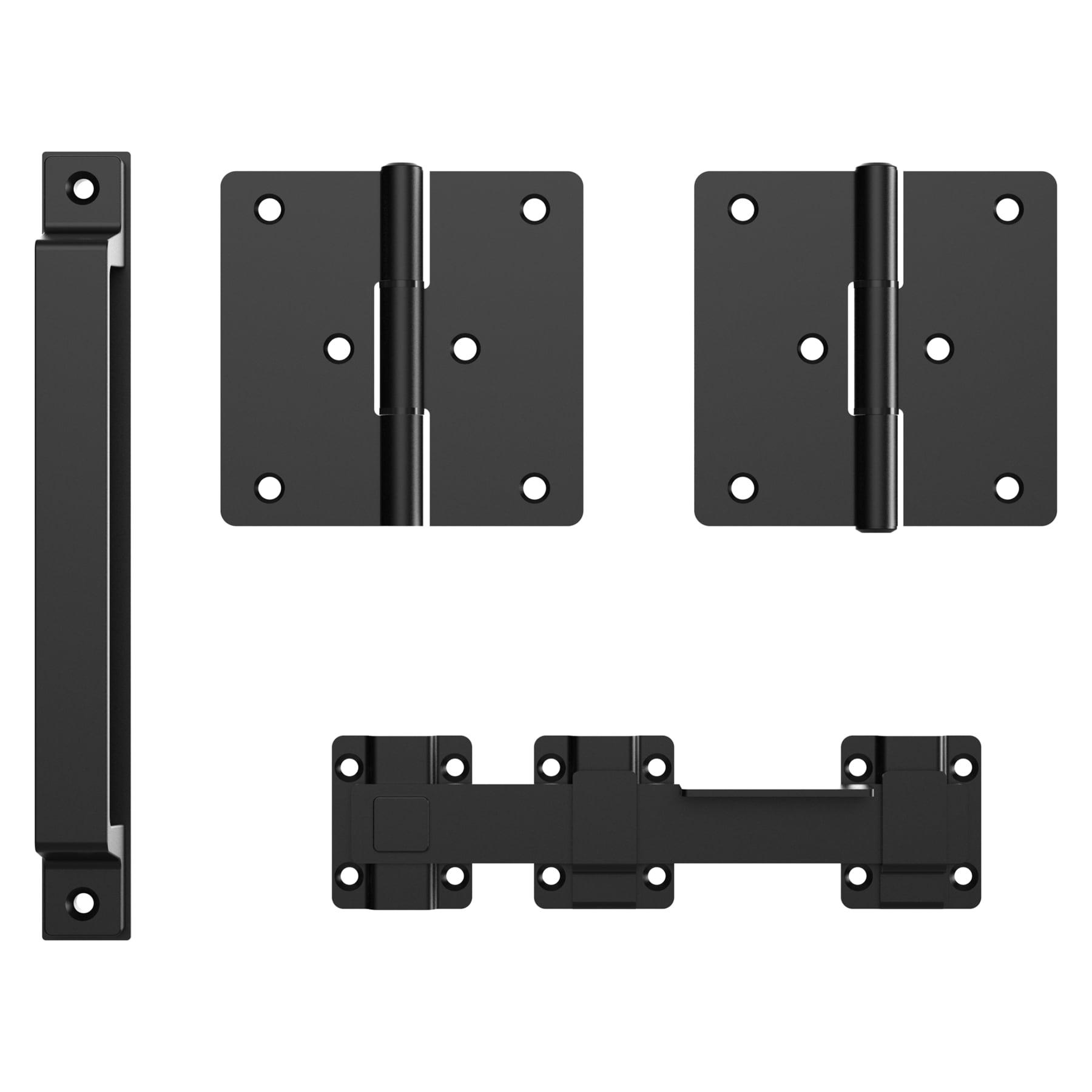V1110 Modern Gate Kit (1 pull, 1 latch, 2 hinges) - Black