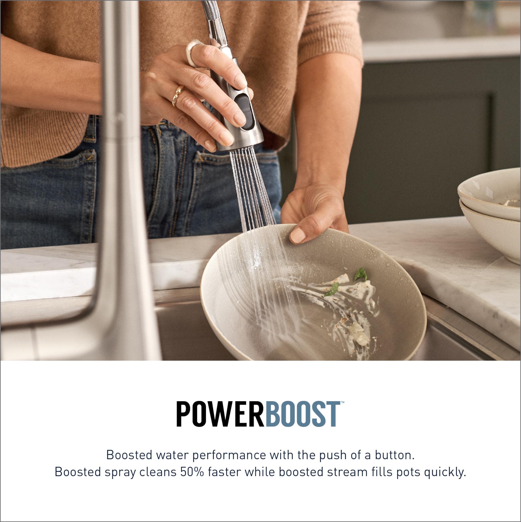 Brantford Pull Out Single Handle Kitchen Faucet with PowerBoost and Reflex