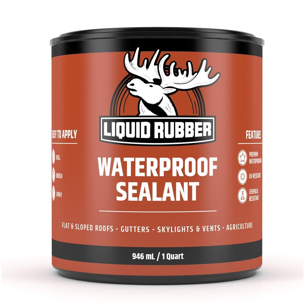 Liquid Rubber waterproofing Sealant - Multi-Surface Leak Repair Indoor and Outdoor Coating, Water-Based, Easy to Apply, Original Black, 1 Quart