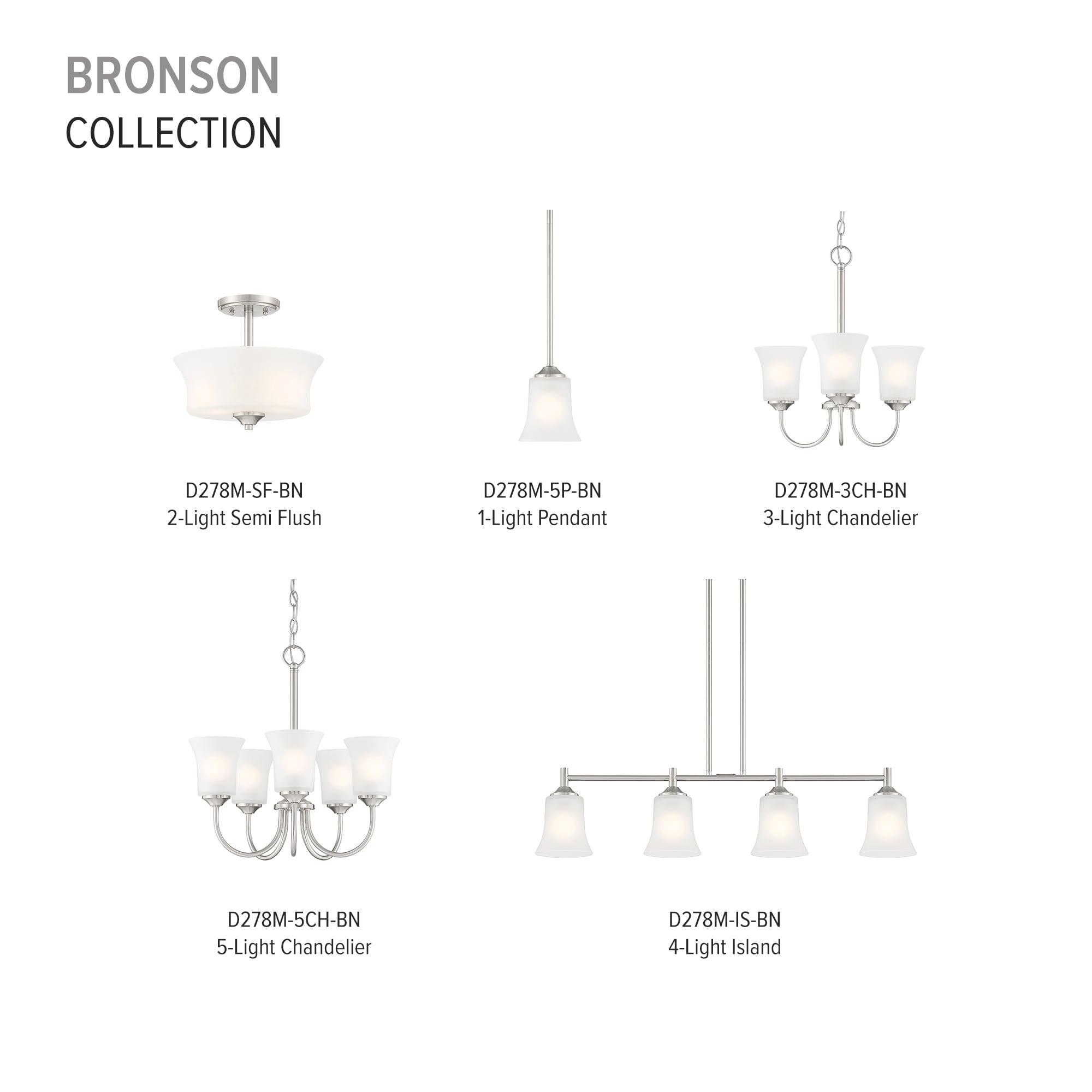 Designers Fountain Bronson 2 Light Brushed Nickel Semi Flush Mount Ceiling Light, D278M-SF-BN