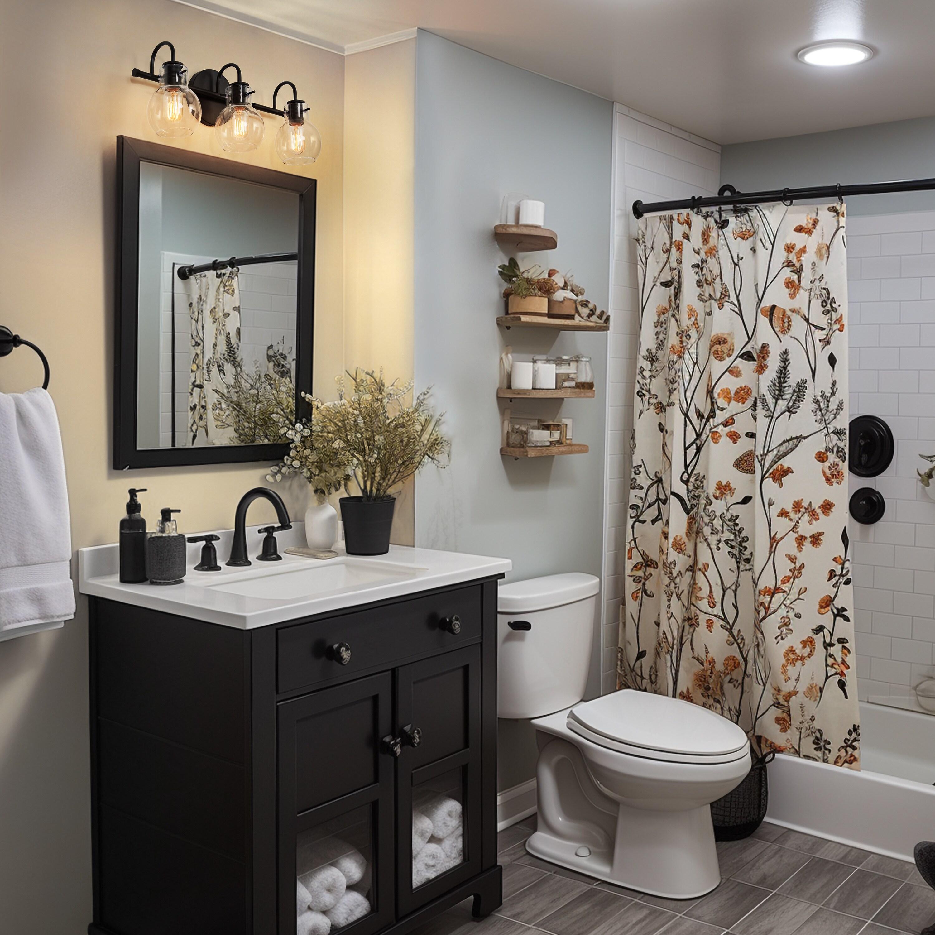 LNC Charm 22-in 3 -Light Matte Black Farmhouse Vanity light bar