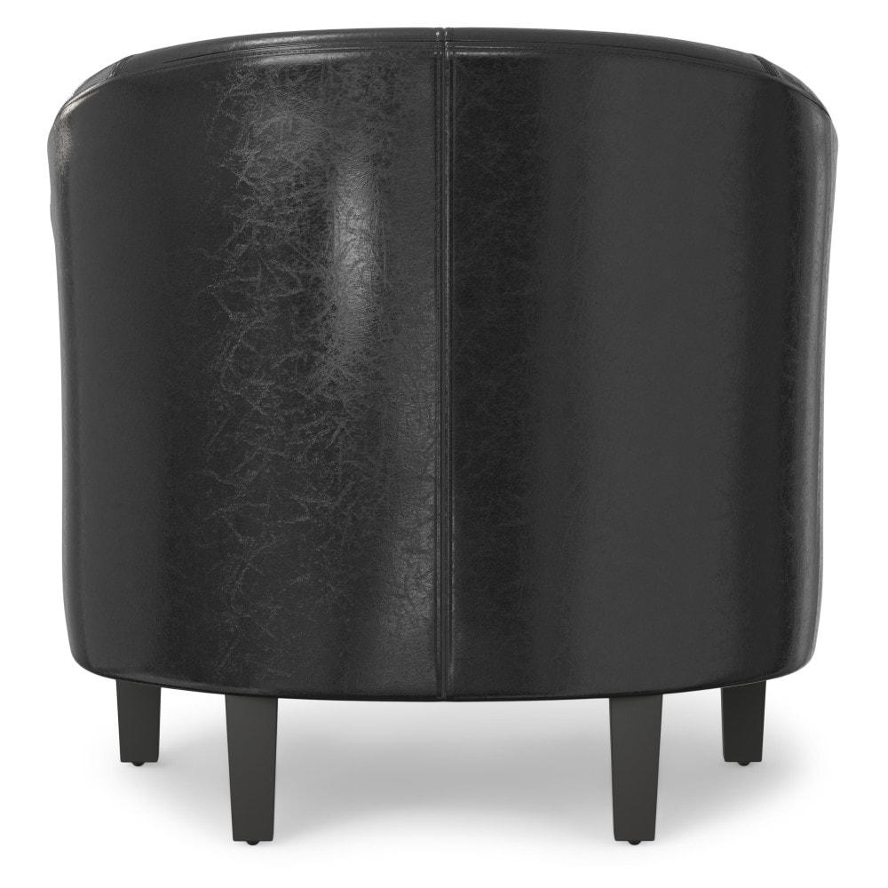 Simpli Home Austin 30"W Upholstered Vegan Faux Leather Contemporary Tub Accent Chair with High Arms and Deep Seat