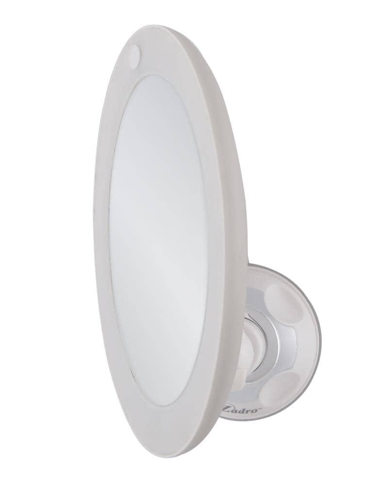 LED Lighted Swivel Power Suction Cup Mirror - Zadro: 10x Magnifying, Battery Operated, Round Vanity Mirror