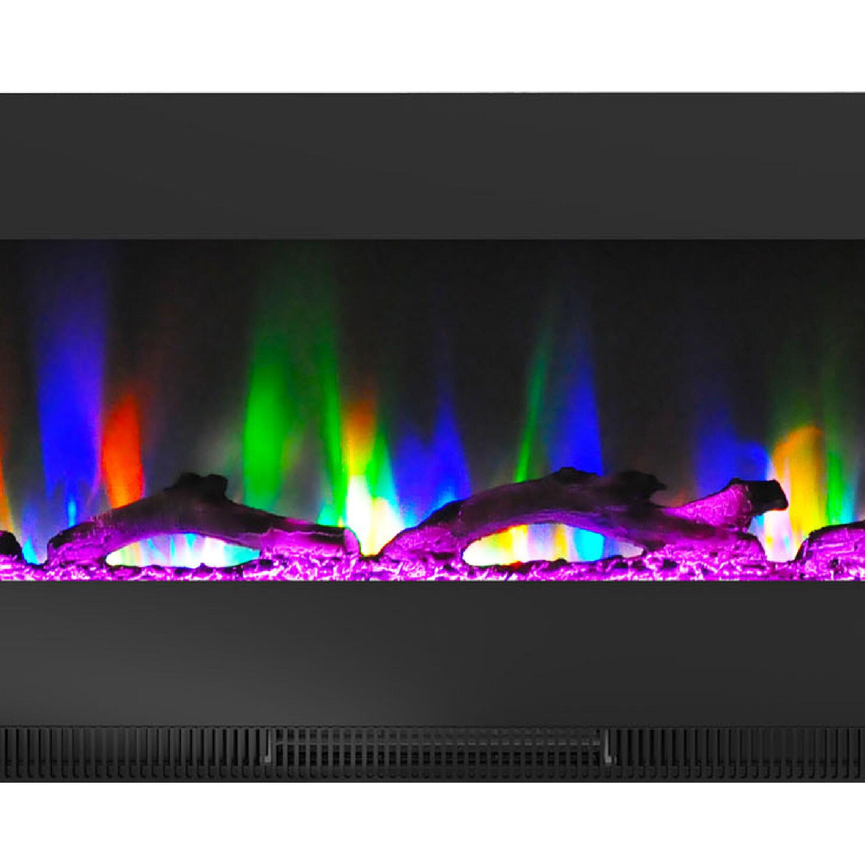 Cambridge Cambridge Wall Mount Electric Fireplace Heater with Remote Control for Indoor Use in Living Room, Bedroom, Home Office