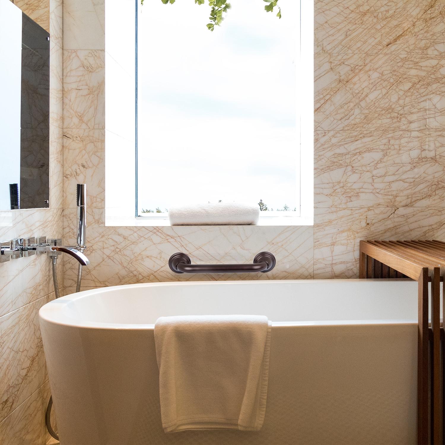 Utopia Alley GB12RB Decorative Shower Safety Grab Bar Oil Rubbed Bronze 12 inch