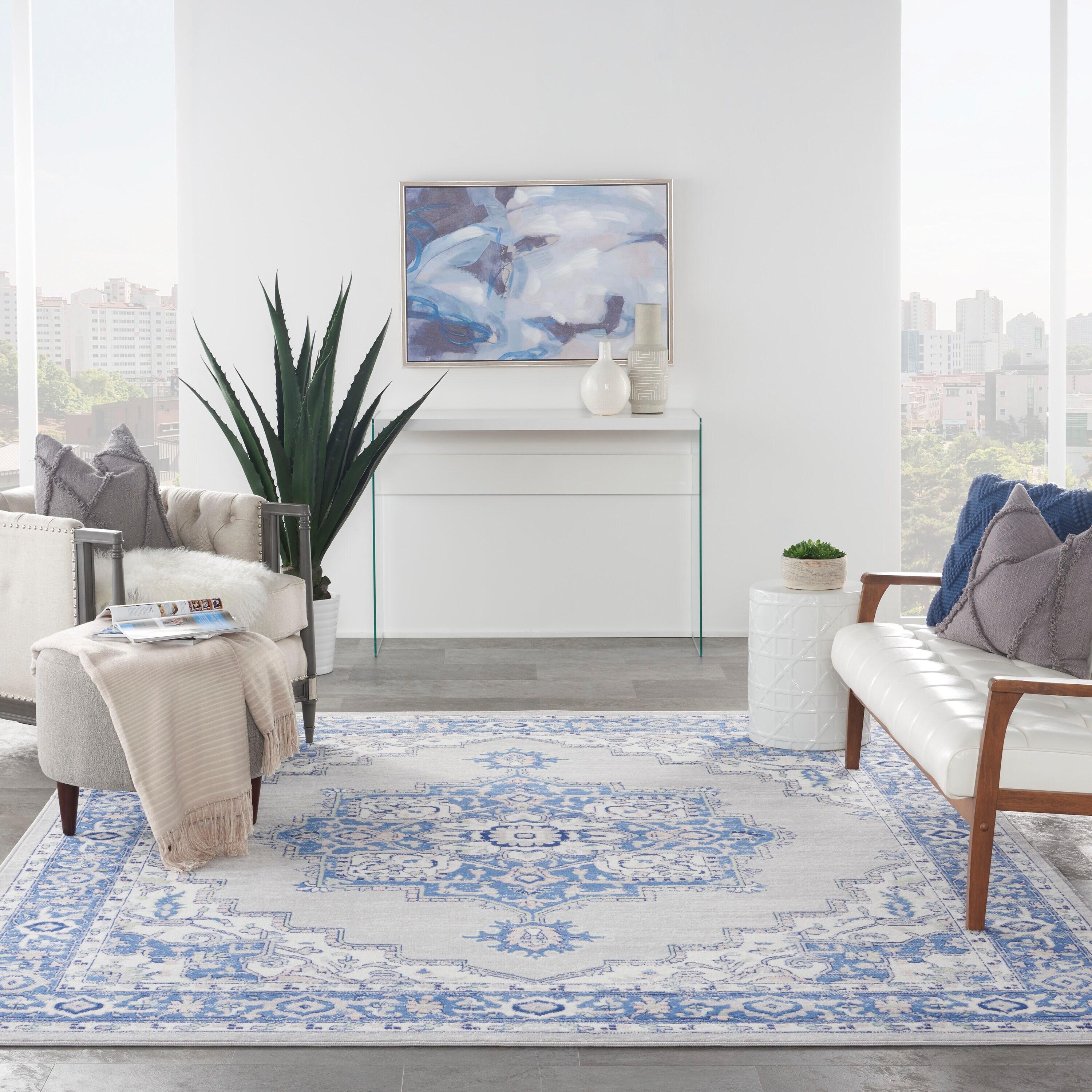 Nourison Whimsicle WHS03 Indoor only Area Rug - Grey Blue 8' x 10'