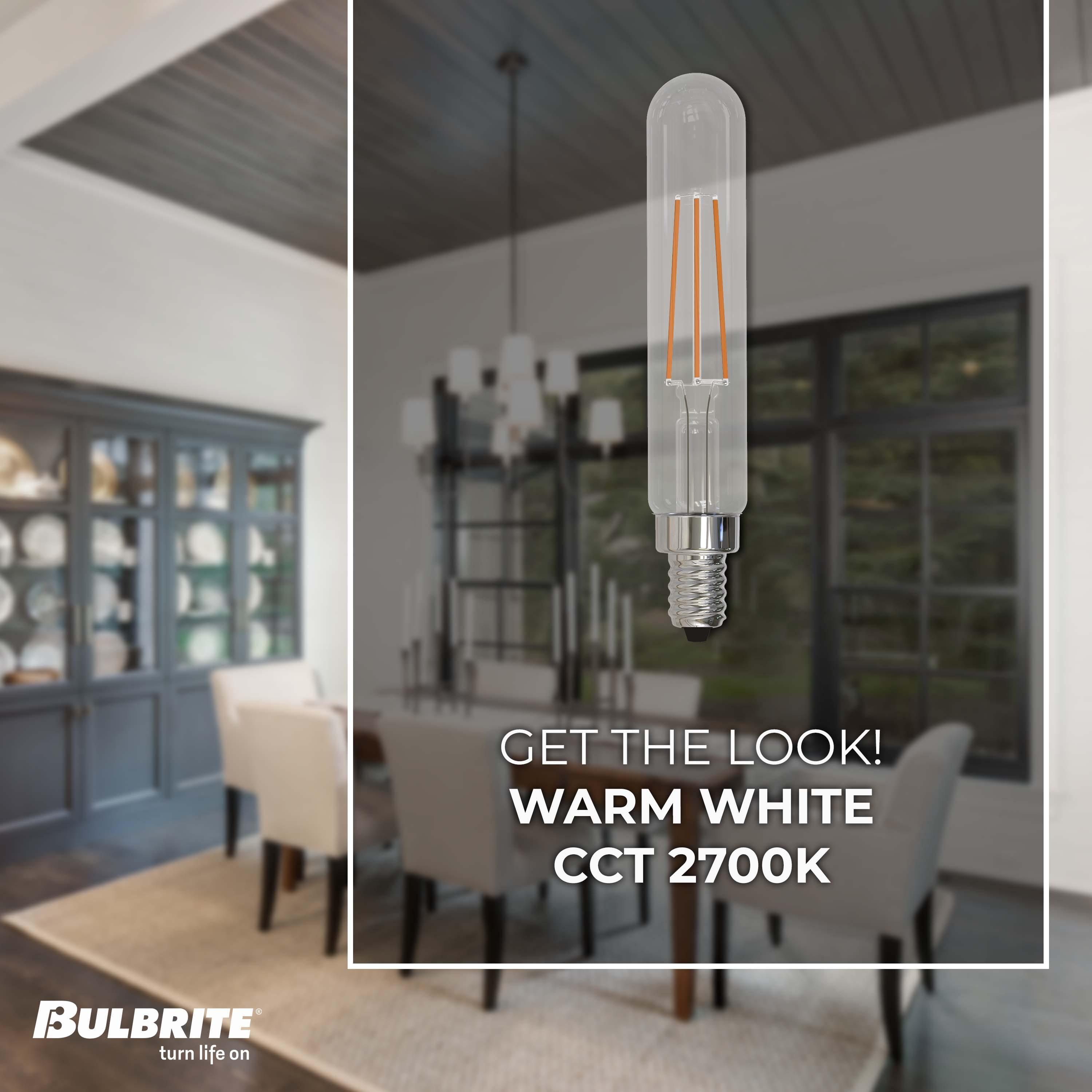 T8 LED Filament Bulb (Set of 4) - Clear Glass / E12 / 4.5Watt