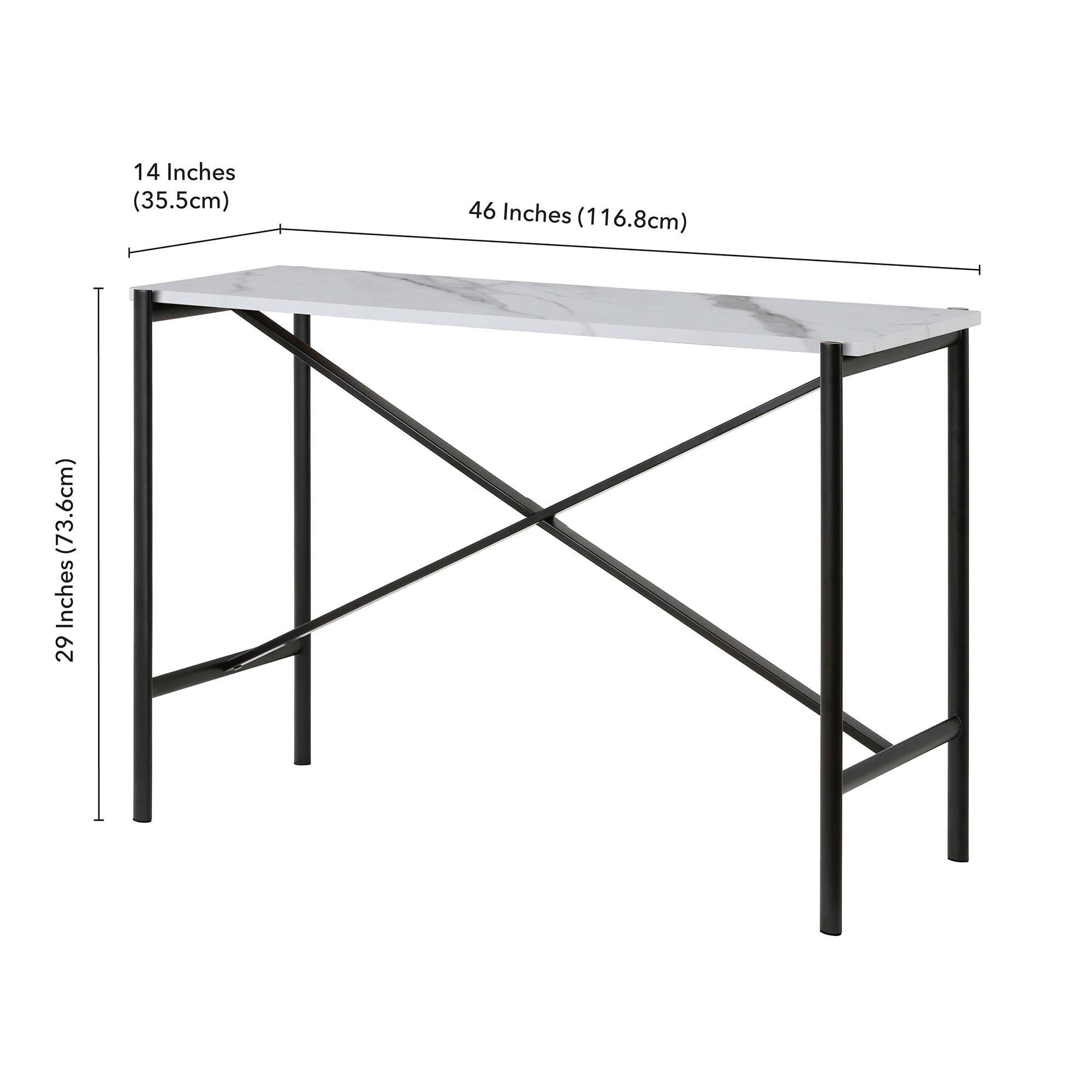 Marble Top Console Table in Black - Henn&Hart