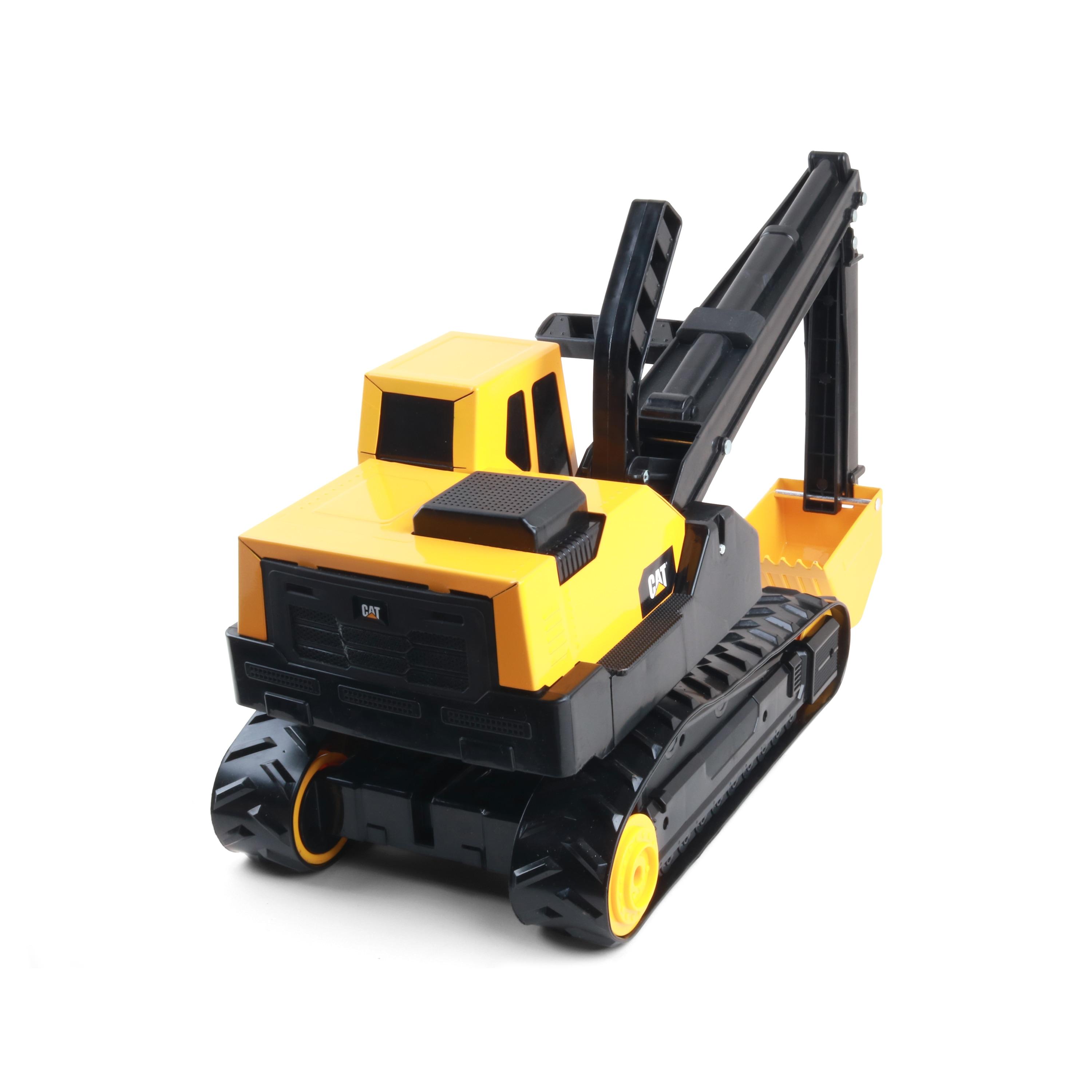 Heavy-Duty Yellow and Black Steel Excavator Toy