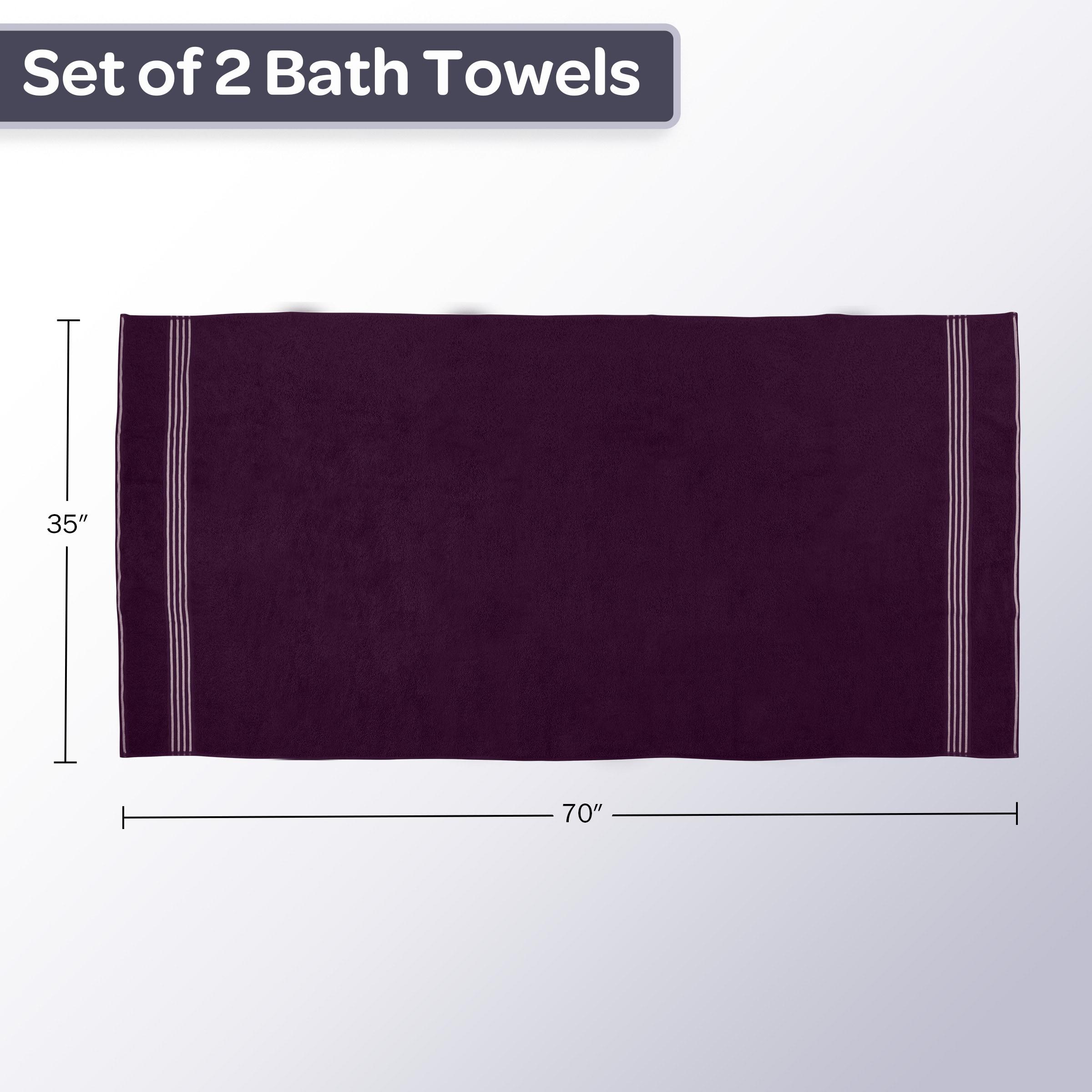 Lavish Home Luxury Cotton Bath Towels, Purple