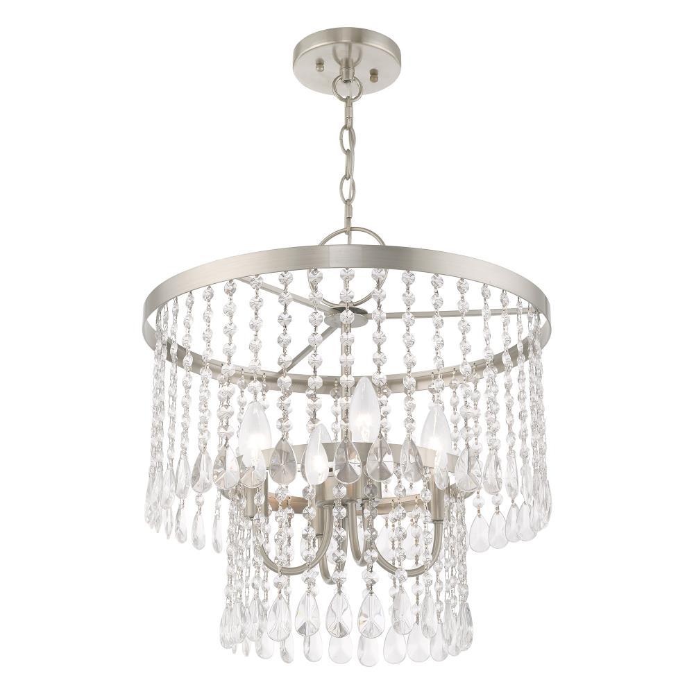 Livex Lighting Elizabeth 4 - Light Chandelier in  Brushed Nickel