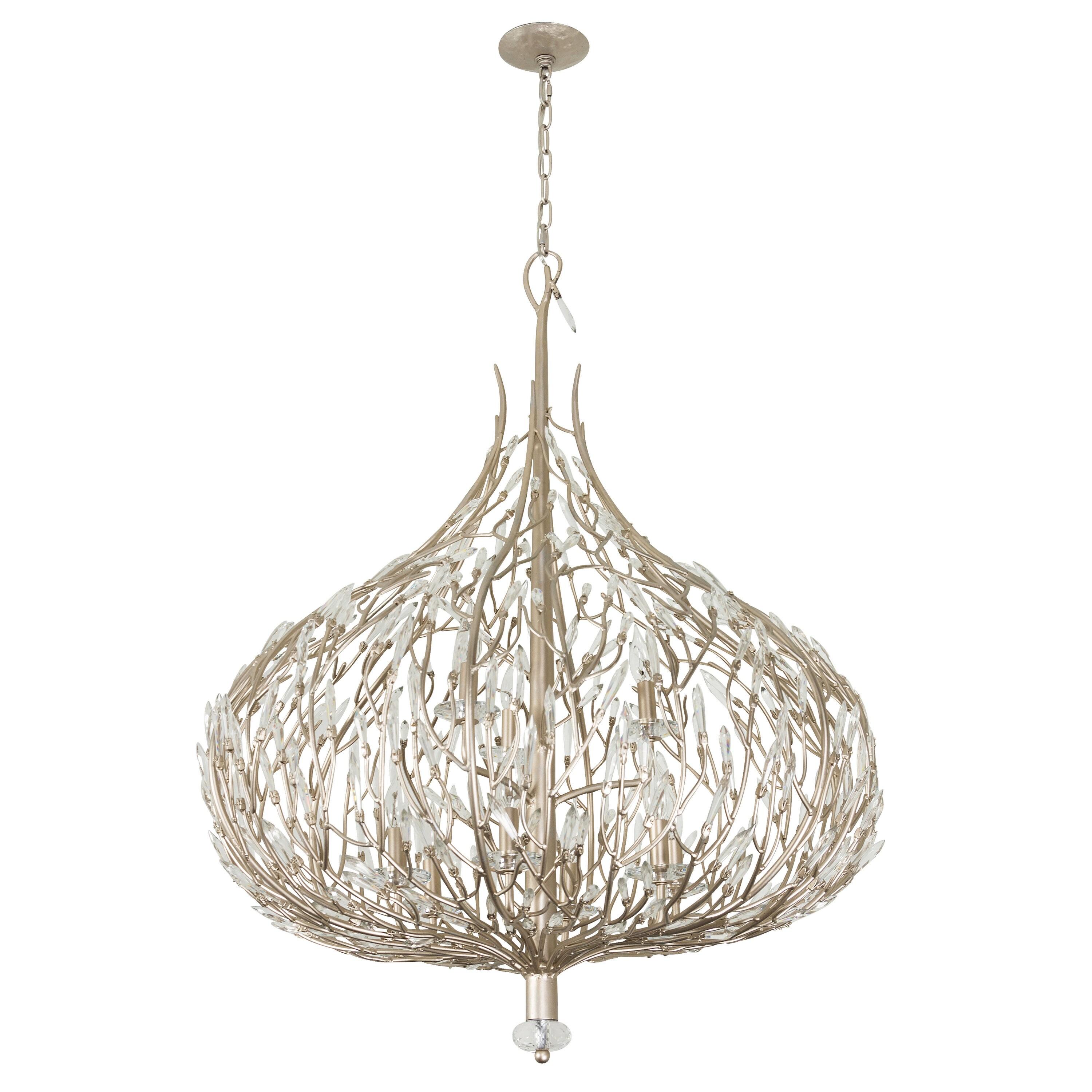Gold Dust Crystal Pendant Light with Incandescent Bulbs