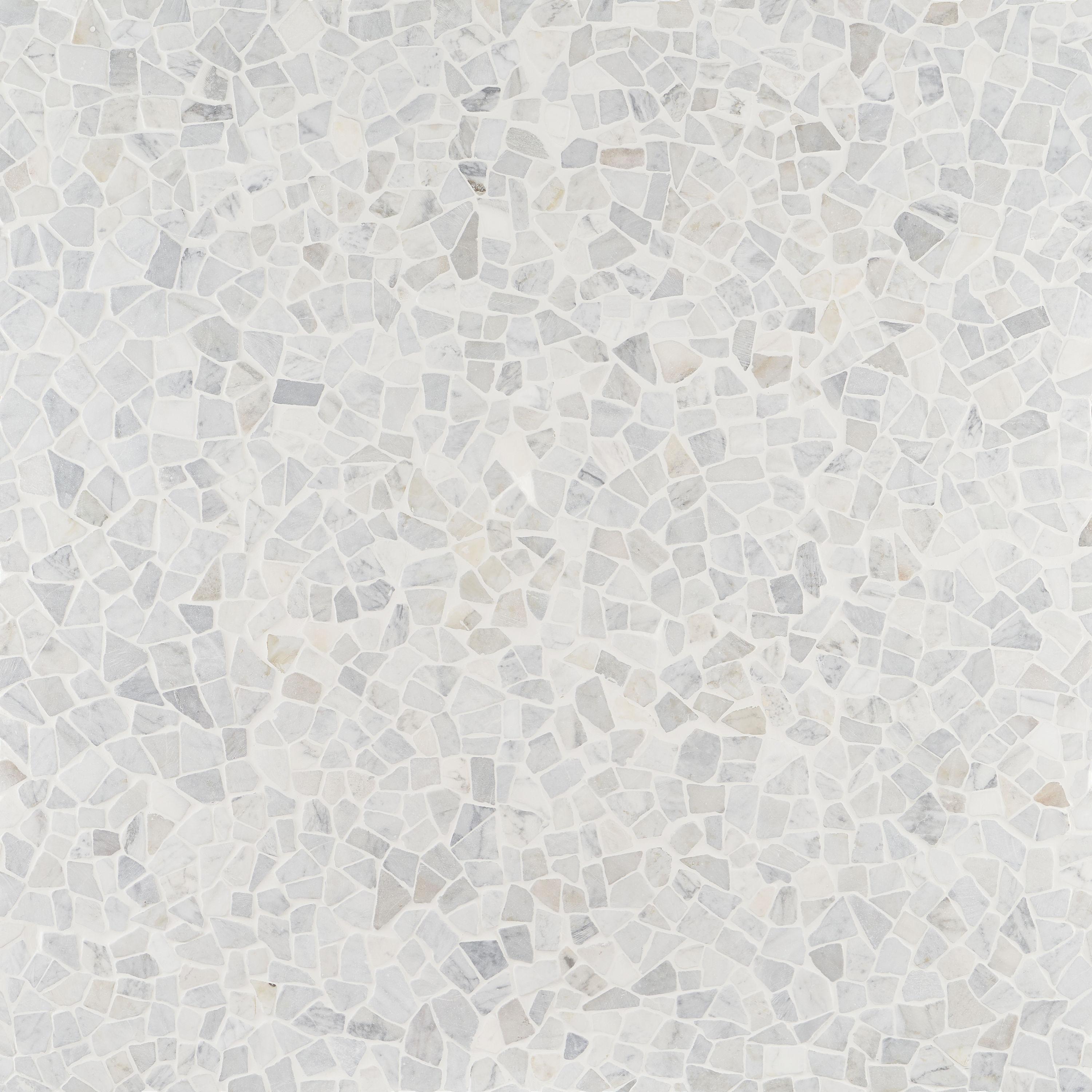 Countryside Carrara Tumbled 11.81 in. x 11.81 in. Natural Marble Floor and Wall Mosaic Tile