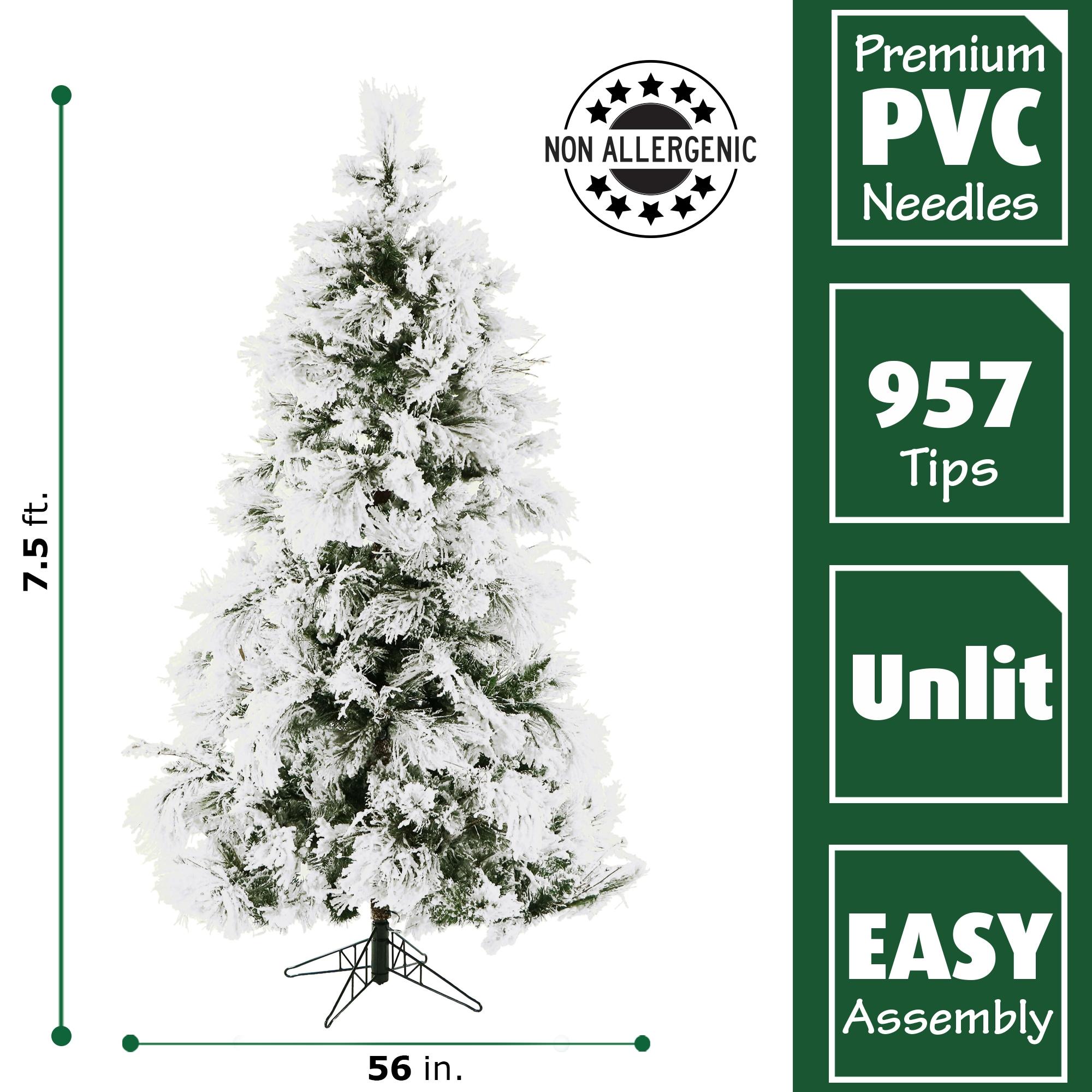 Fraser Hill Farm Fraser Hill Farm Flocked Snowy Pine Artificial Christmas Tree