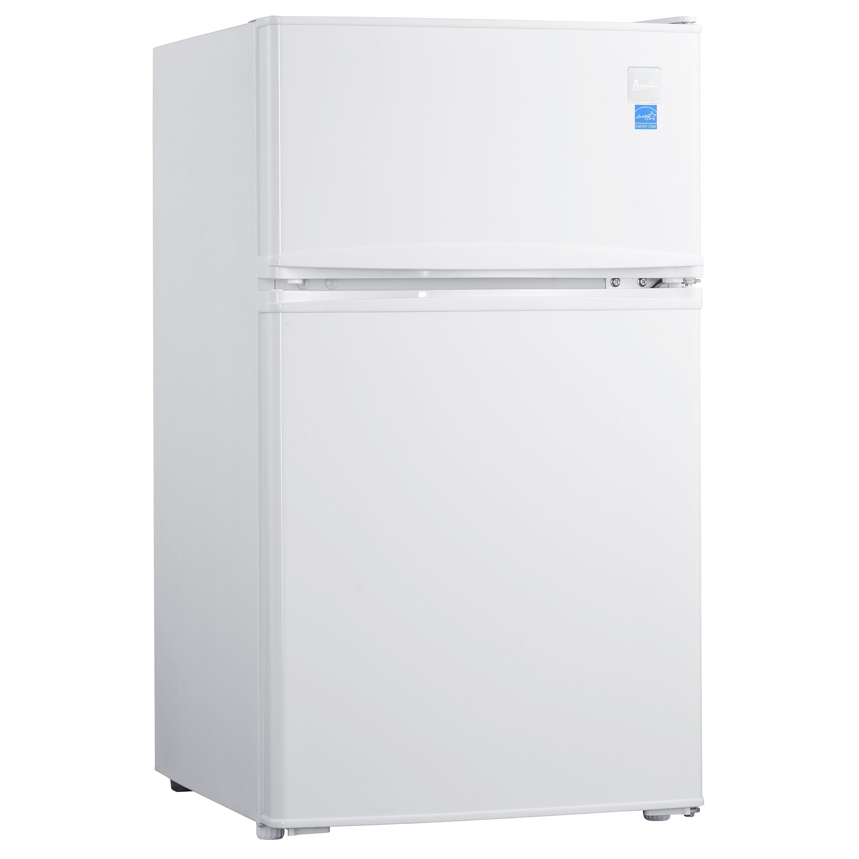 White 3.1 Cu. Ft. Compact Smart Refrigerator with Glass Shelves