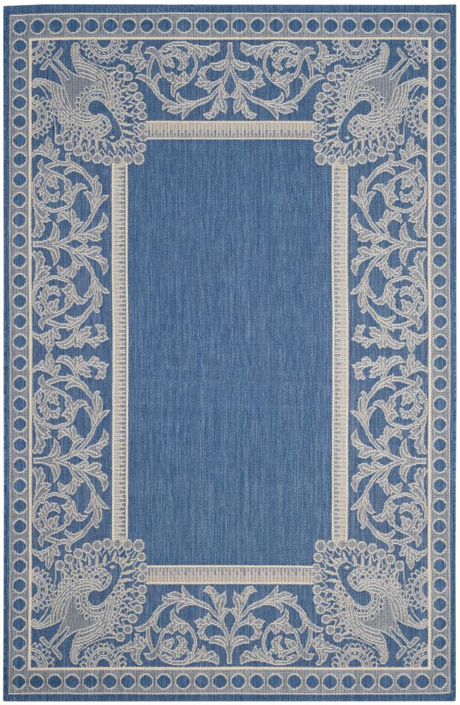 Blue Synthetic Flat Woven Reversible 9' x 12' Rug