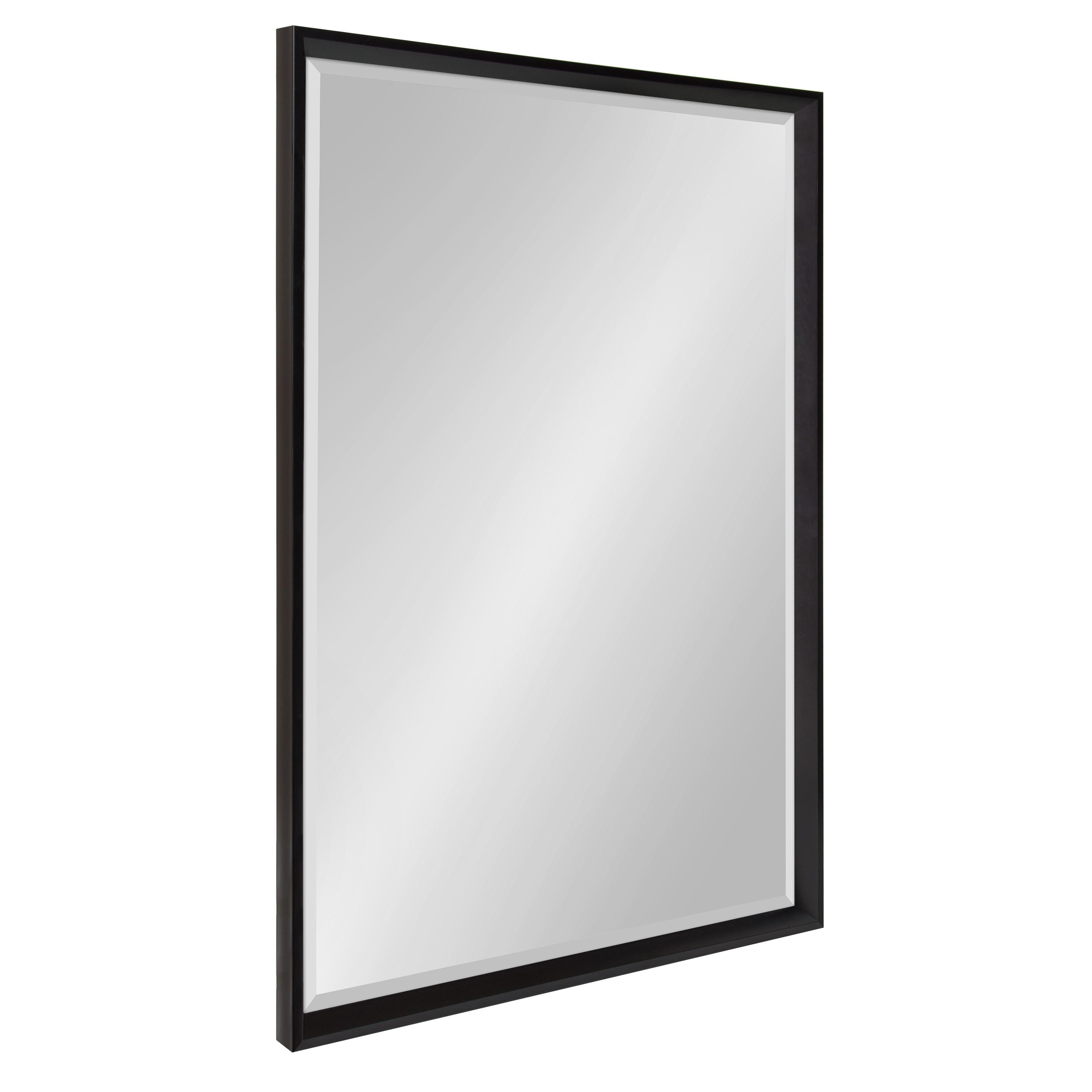 26"x38" Calter Framed Wall Mirror Black - Kate and Laurel: Modern Rectangular, No Assembly Required