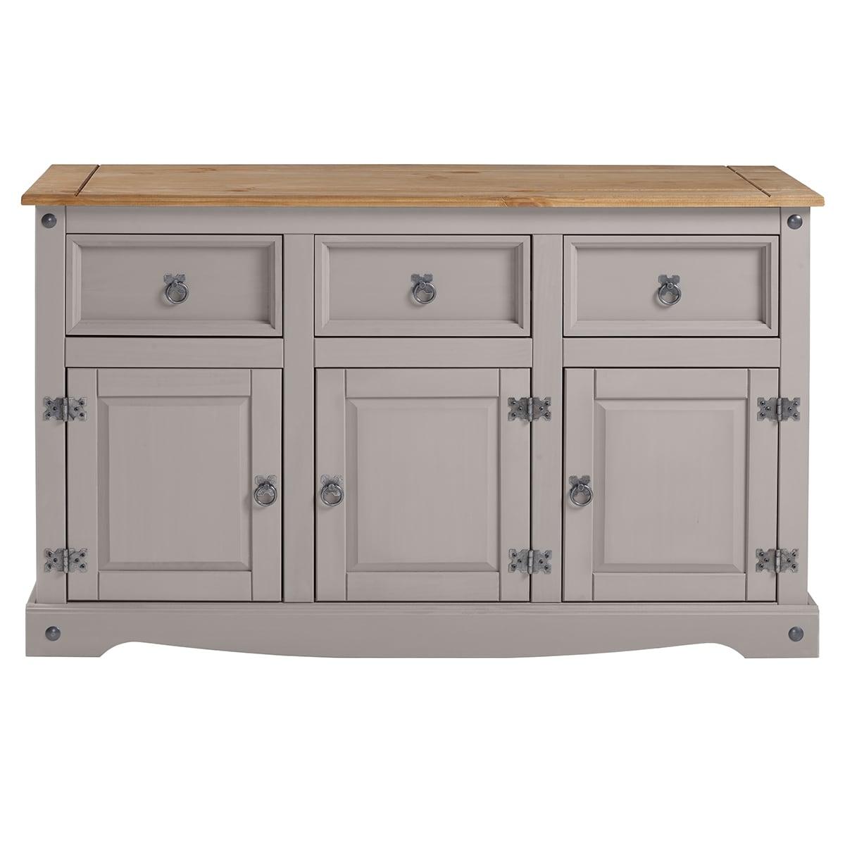 49.25 x 29.88 x 15.75 in. Cottage Series Wood Buffet Sideboard, Corona Gray