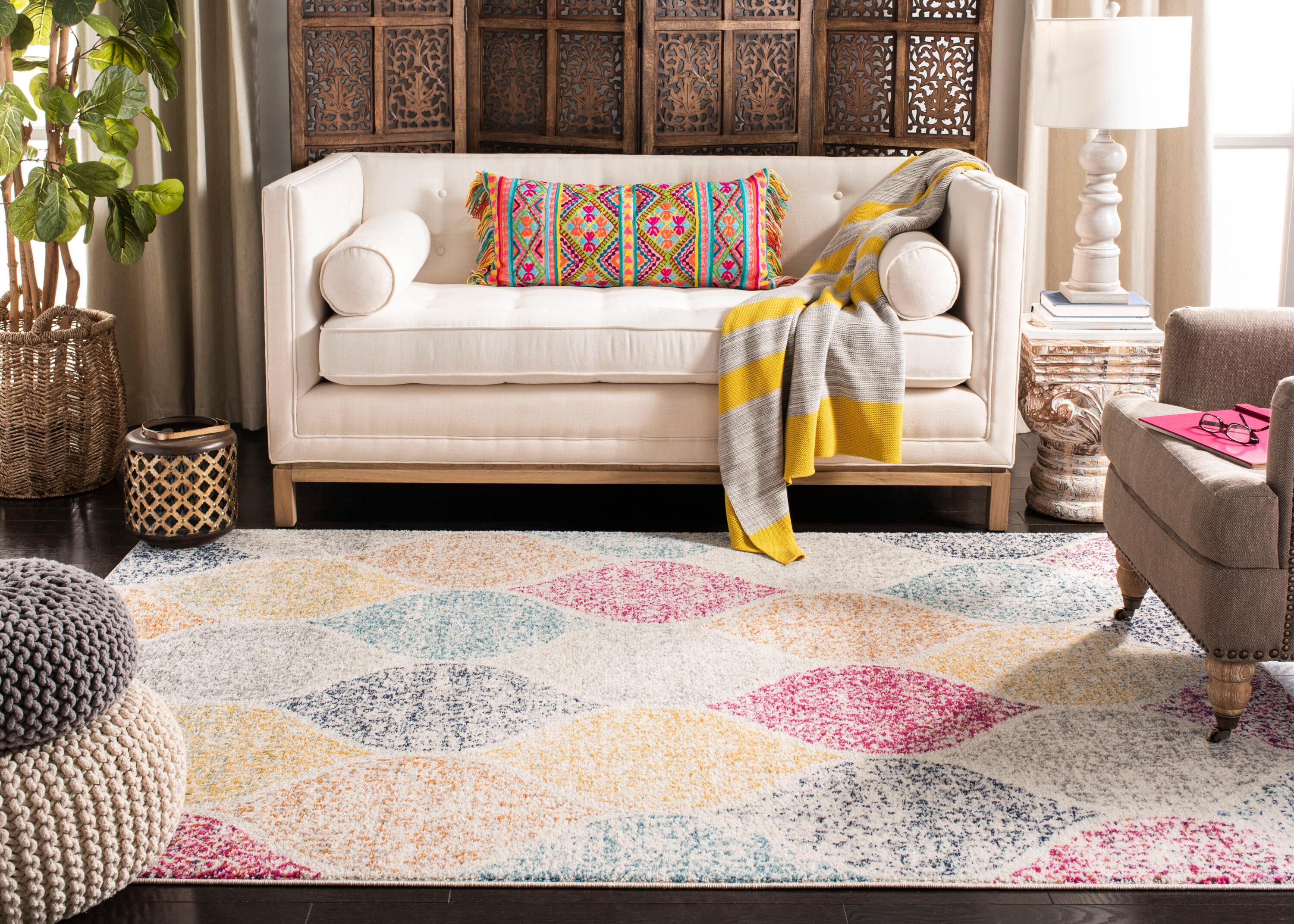 Madison MAD604 Power Loomed Indoor Accent Rug - Creme/Yellow - 3'x5' - Safavieh