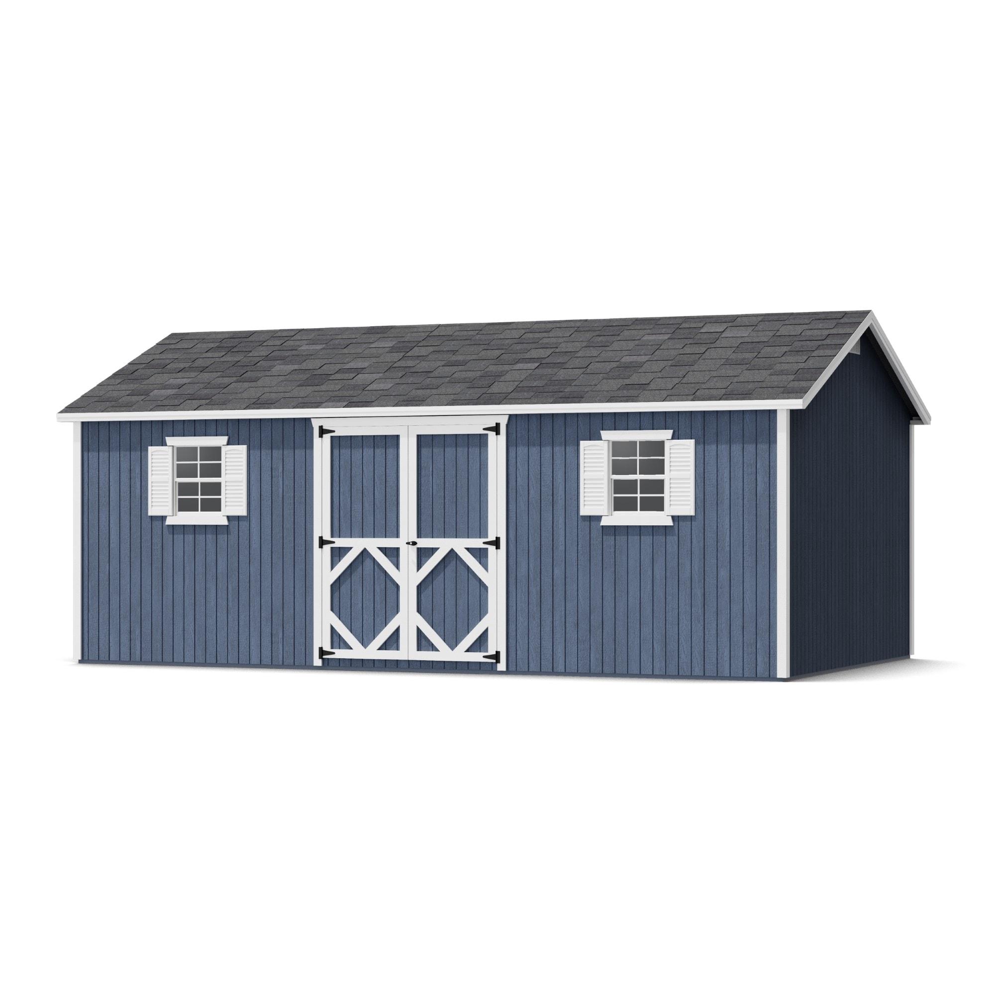 Little Cottage Co. 12x20 Classic Workshop Shed with Operable Windows and Floor, Outdoor Wood Storage Do-It-Yourself Precut Kit